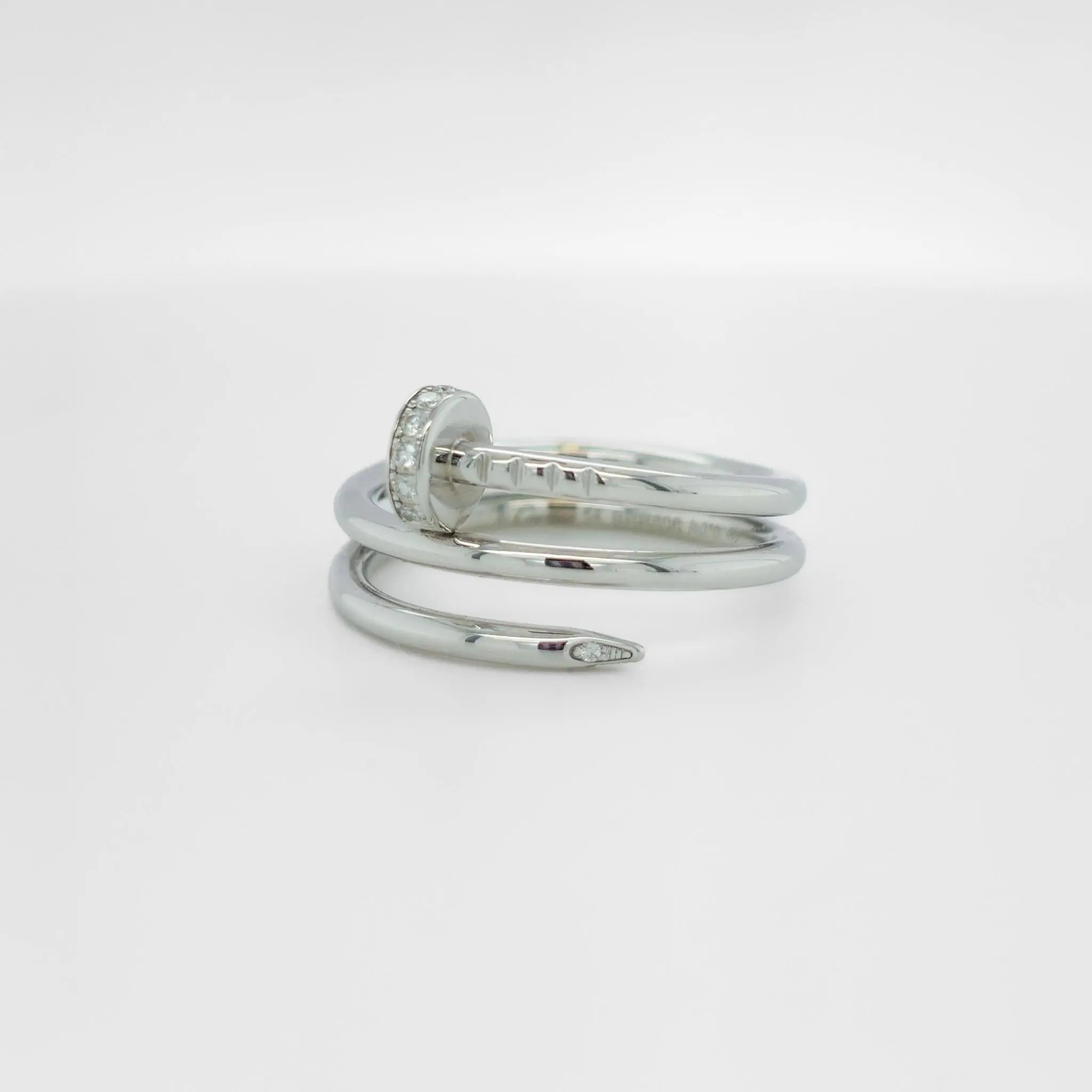 Cartier Juste Un Clou Ring, Double, Diamonds, Size 54, 18ct White Gold Chloe's Jewellers