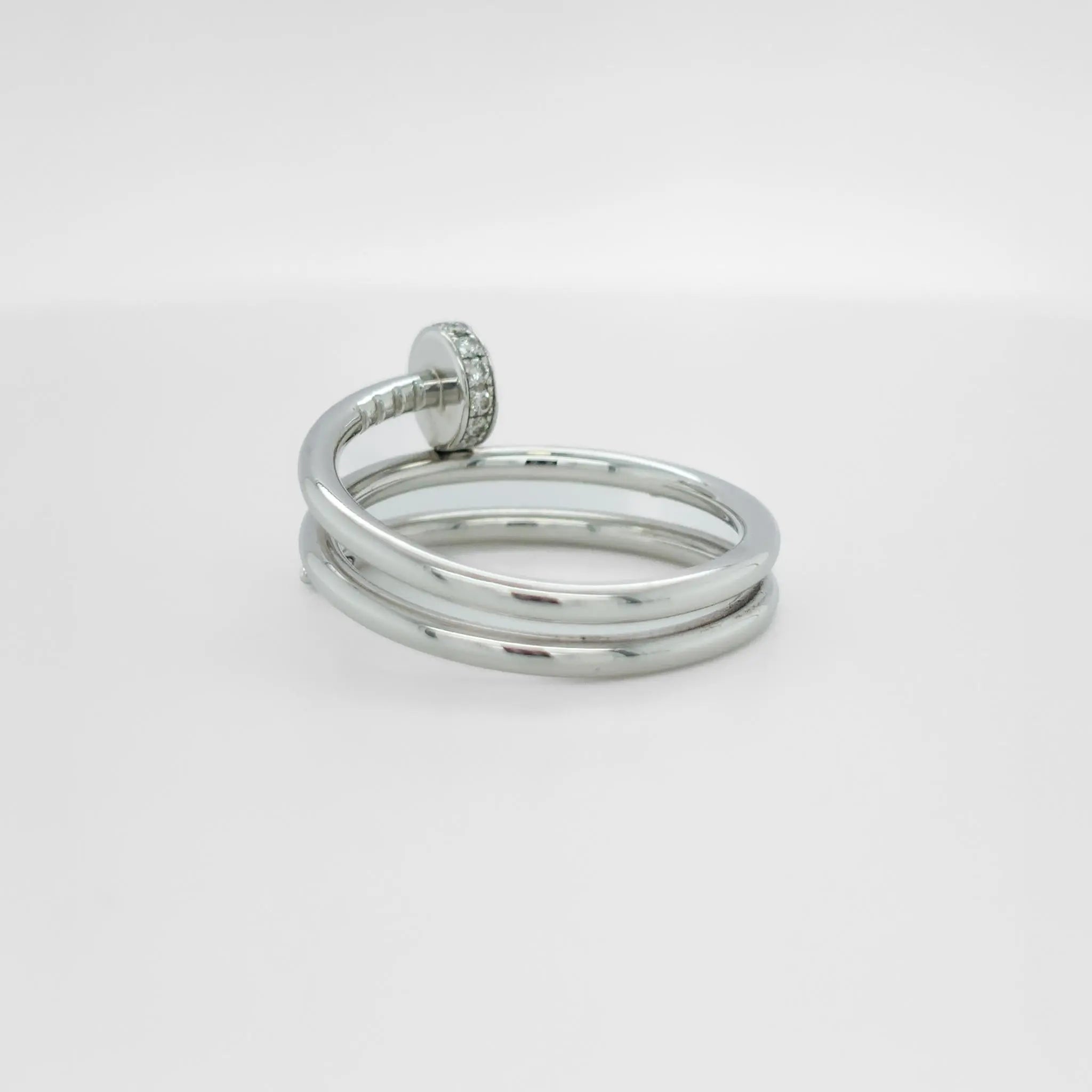 Cartier Juste Un Clou Ring, Double, Diamonds, Size 54, 18ct White Gold Chloe's Jewellers