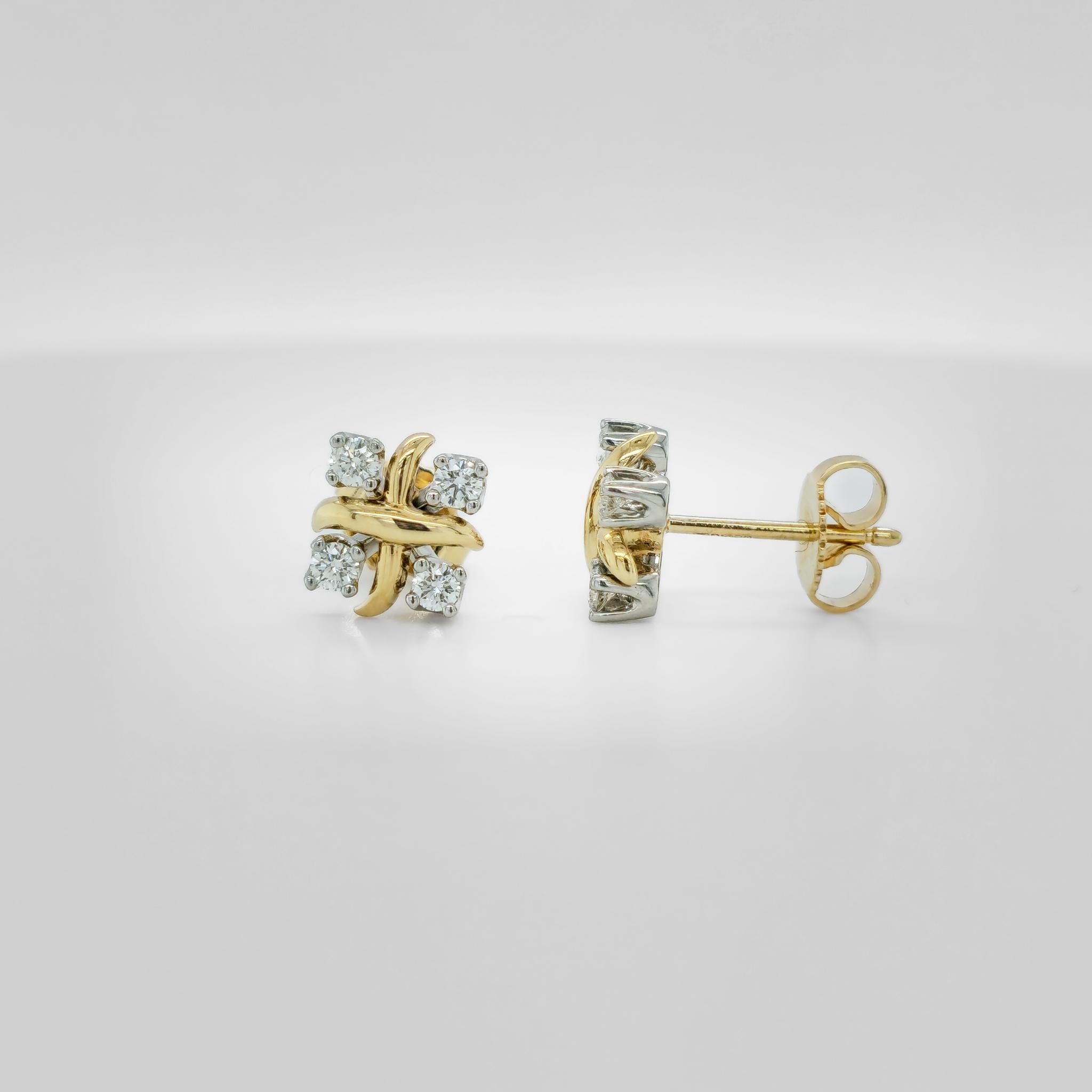 Tiffany & Co. Schlumberger Lynn Earrings, 18ct Yellow Gold & Platinum Chloe's Jewellers