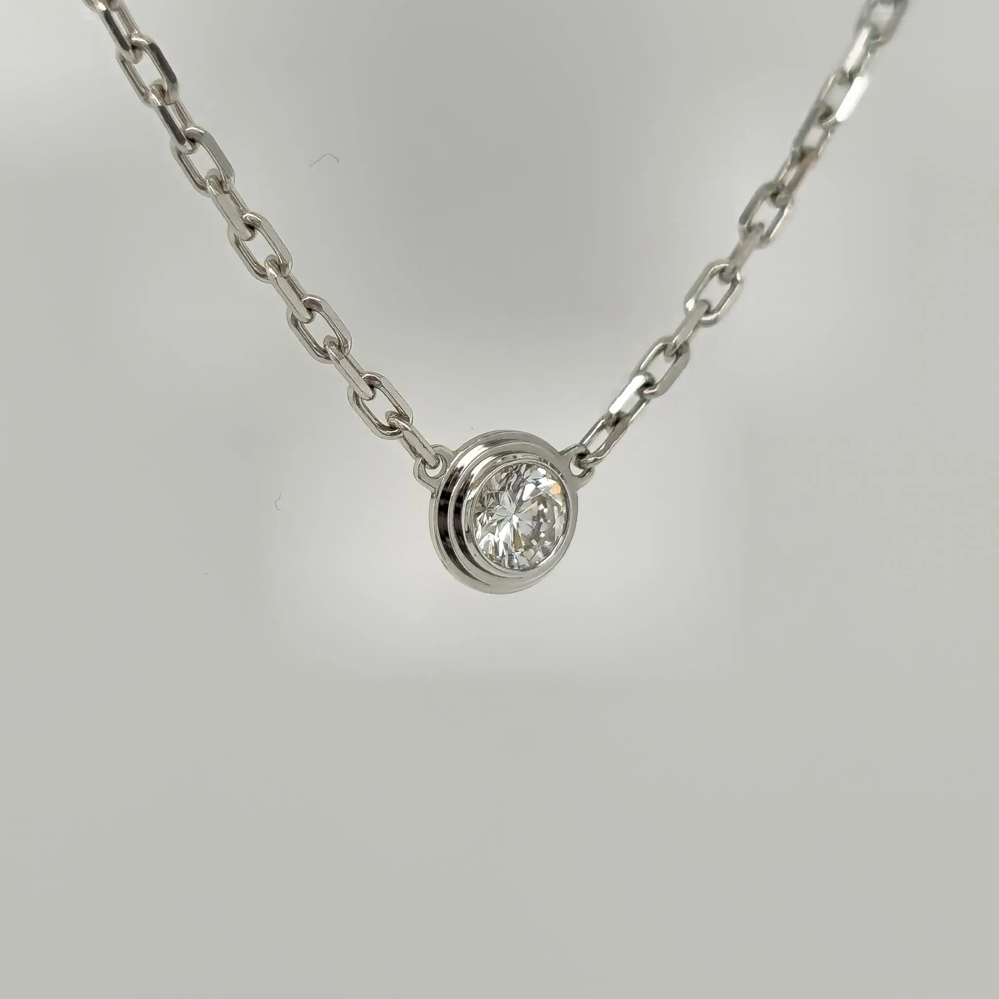 Cartier D’amour Pendant,Brilliant Cut Diamond, Small Model,18ct White Gold Chain Chloe's Jewellers