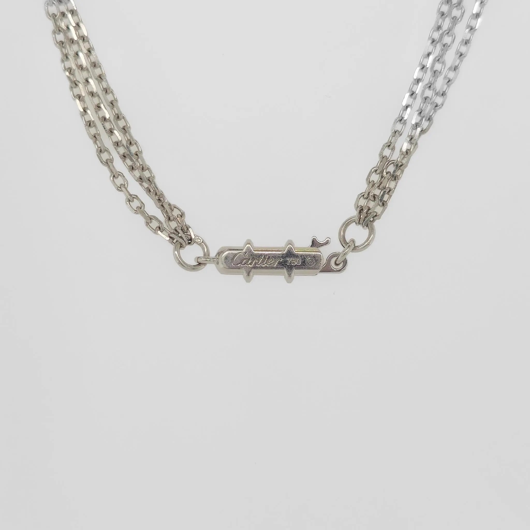 Cartier Trinity Pendant , 18ct White Gold, Black Ceramic And Diamonds, Large Chloe's Jewellers