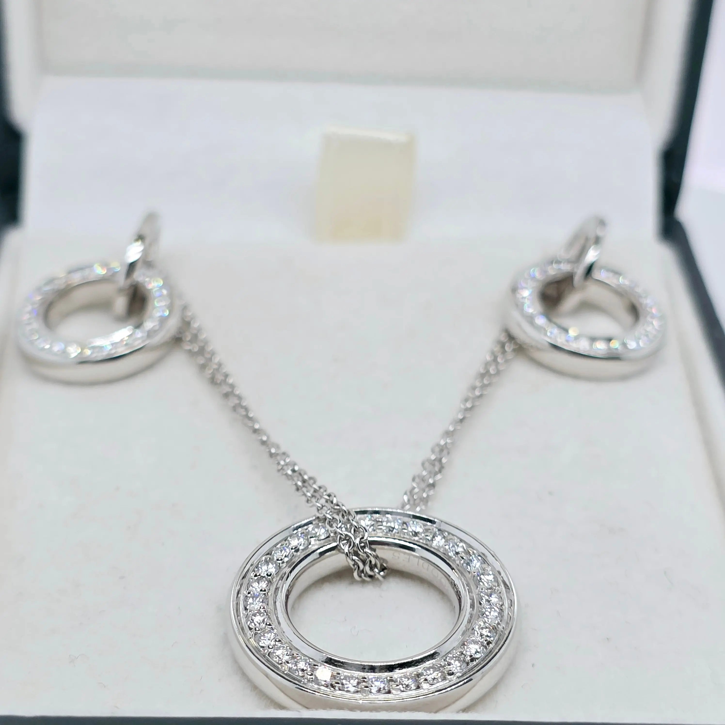 Boodles Roulette White Gold Medium Diamond Pendant, 18ct White Gold, Appr 0.95ct Chloe's Jewellers