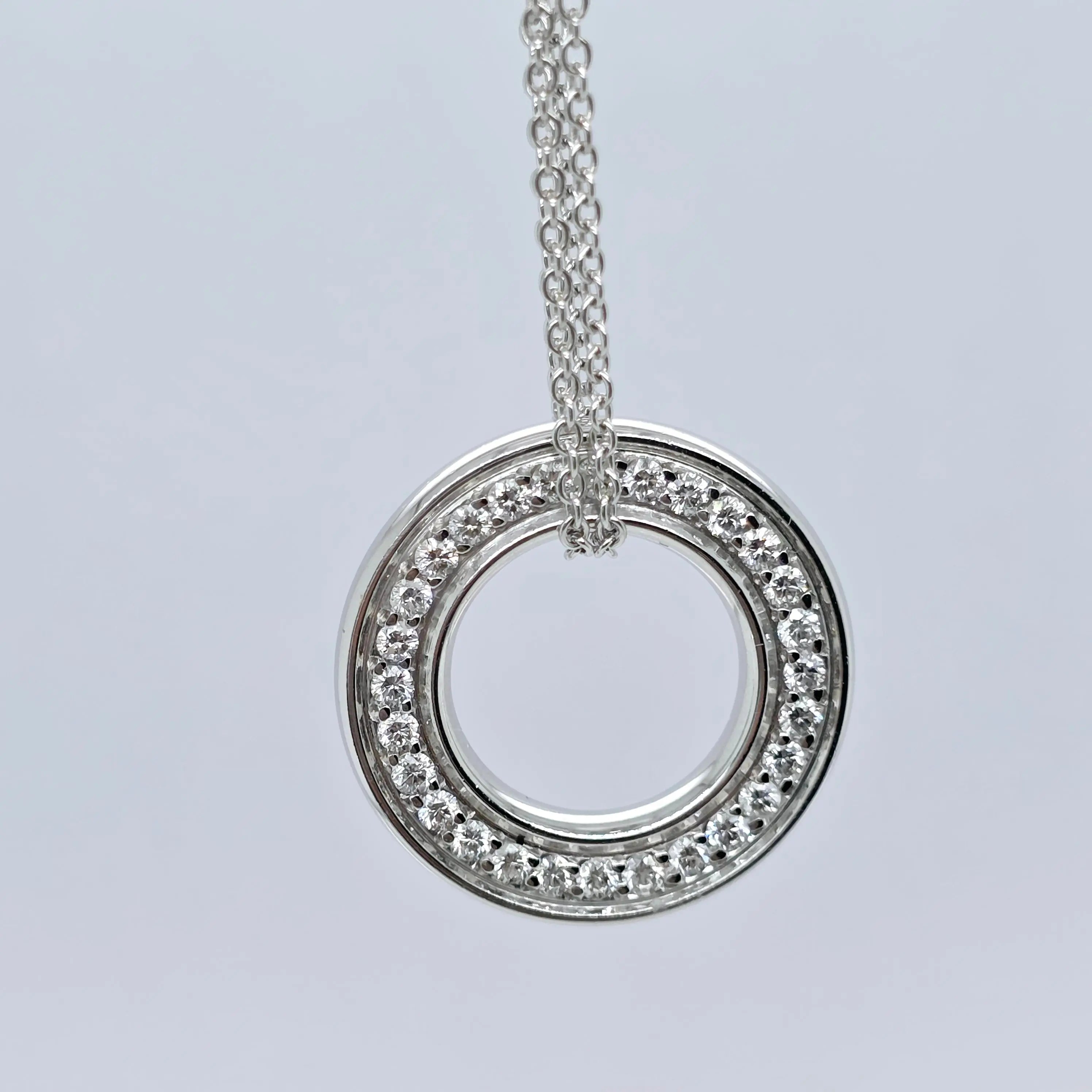 Boodles Roulette White Gold Medium Diamond Pendant, 18ct White Gold, Appr 0.95ct Chloe's Jewellers