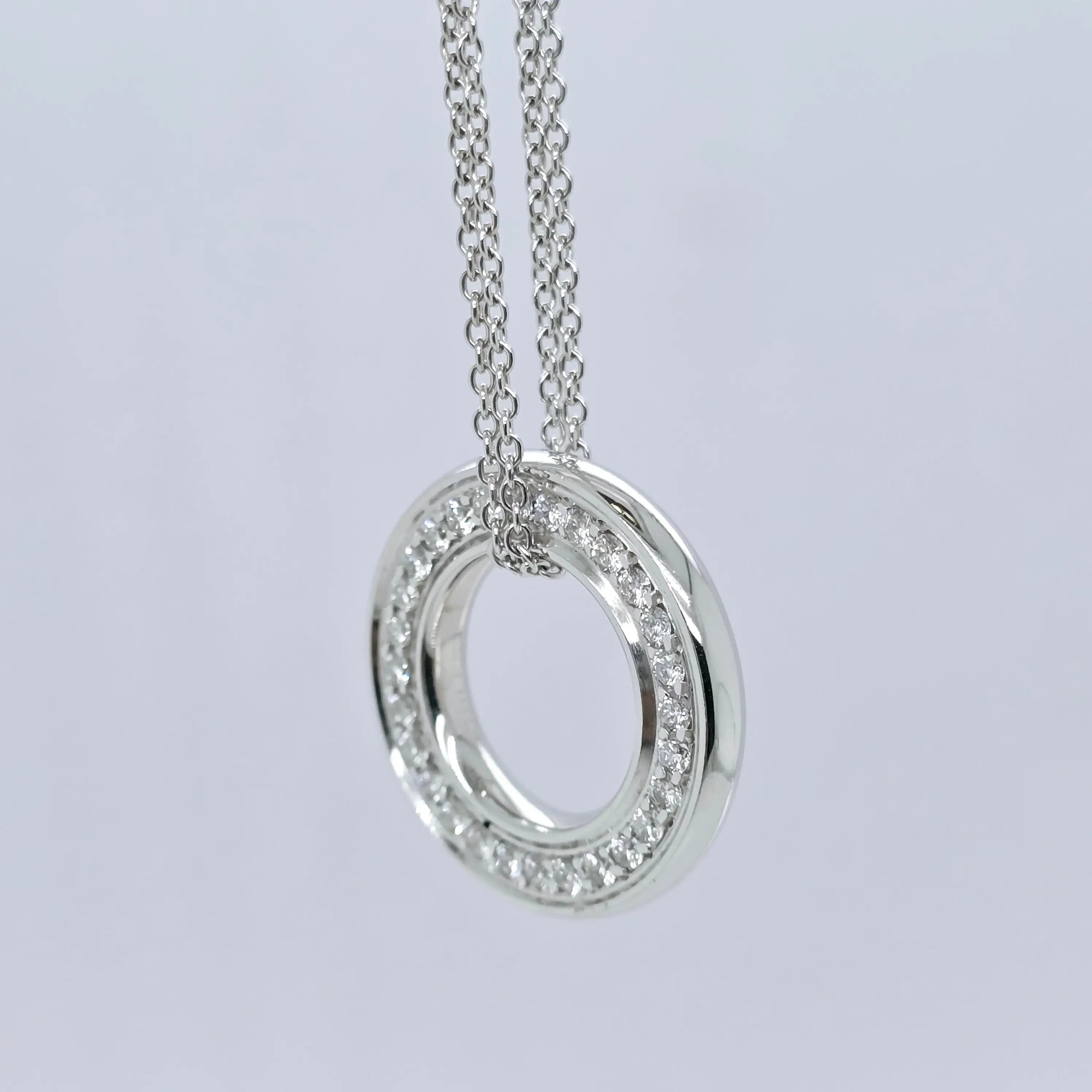 Boodles Roulette White Gold Medium Diamond Pendant, 18ct White Gold, Appr 0.95ct Chloe's Jewellers