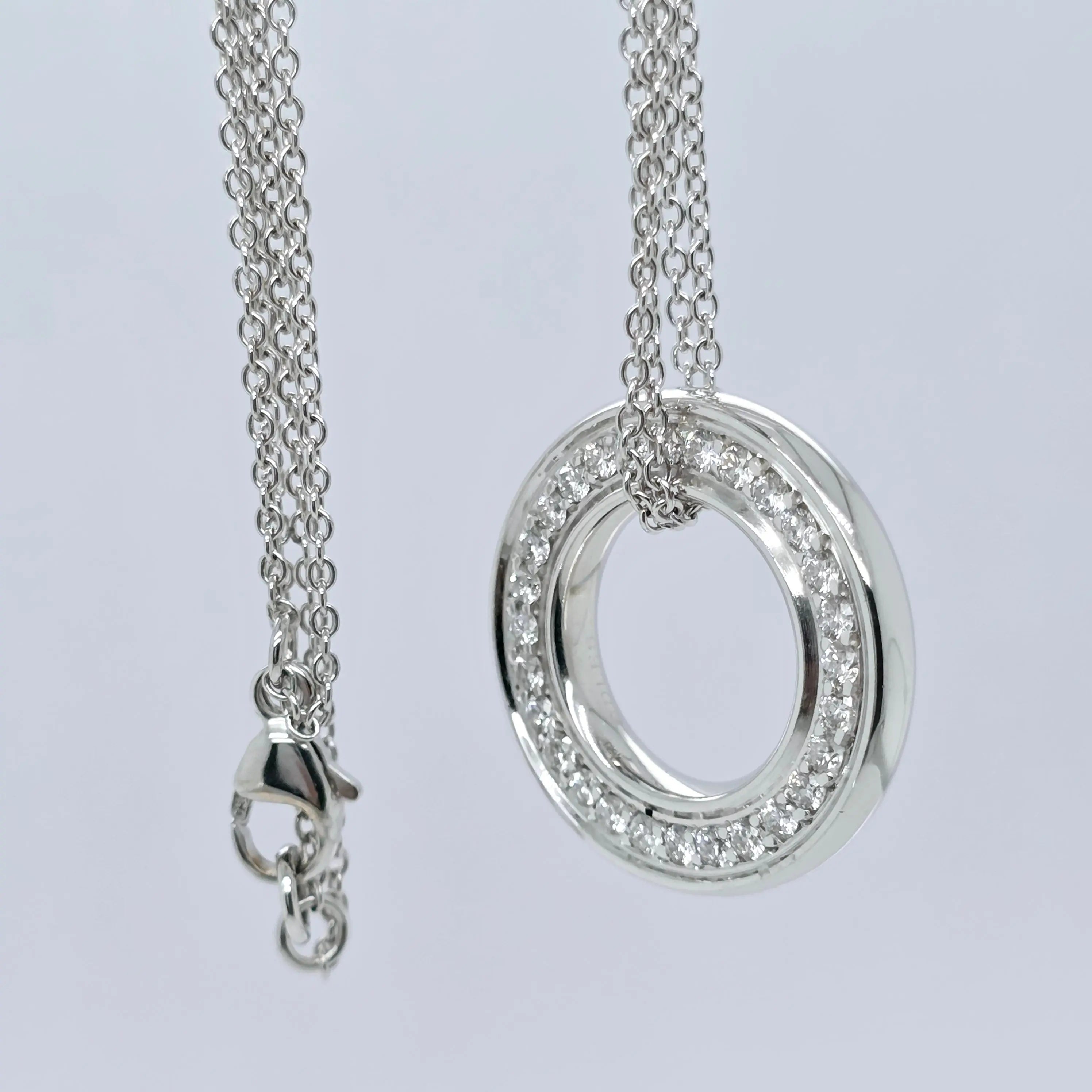 Boodles Roulette White Gold Medium Diamond Pendant, 18ct White Gold, Appr 0.95ct Chloe's Jewellers
