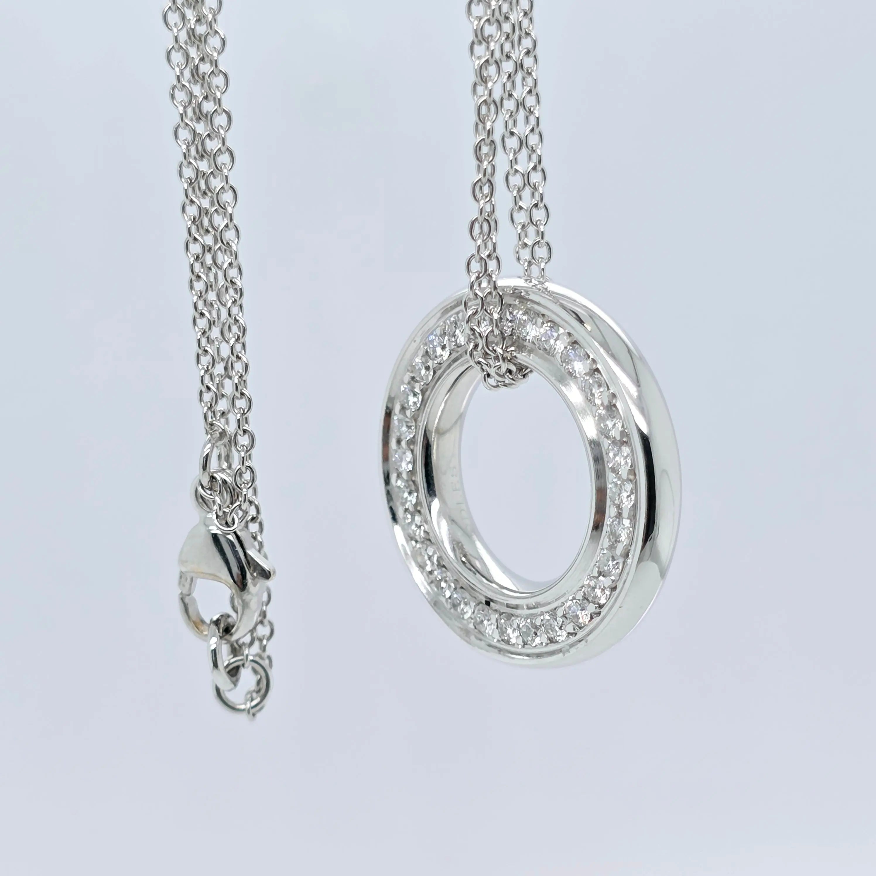 Boodles Roulette White Gold Medium Diamond Pendant, 18ct White Gold, Appr 0.95ct Chloe's Jewellers