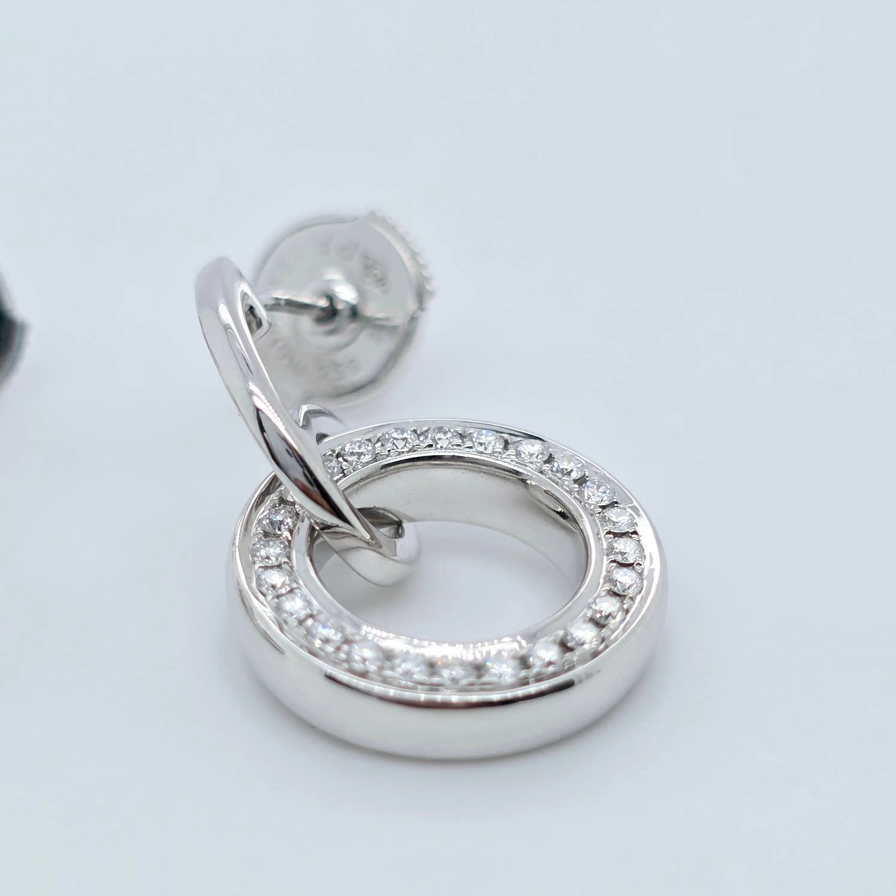 Boodles Roulette Classic Diamond Earrings, 18ct White Gold, Drop Earrings Chloe's Jewellers