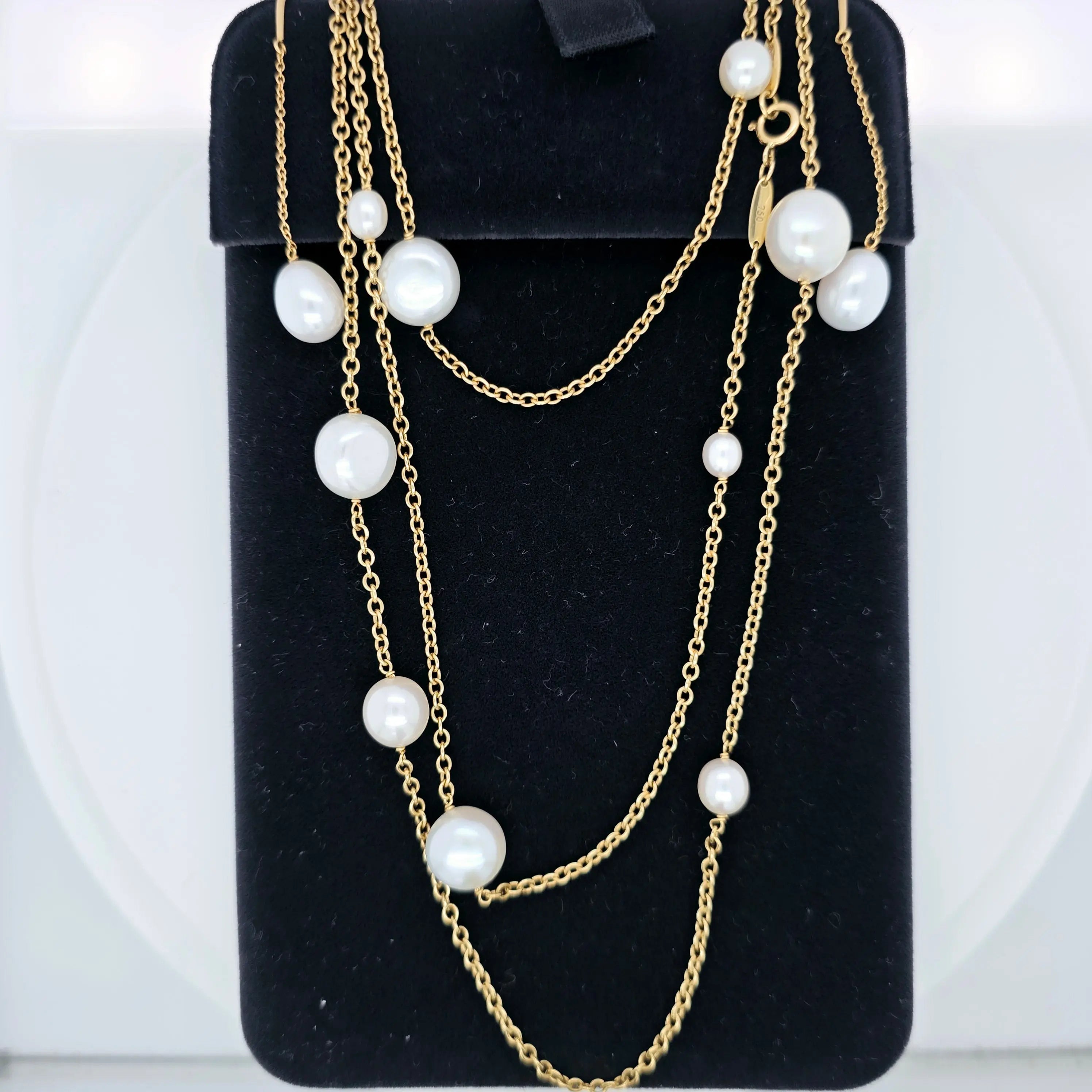 Tiffany & Co. Elsa Peretti Pearls by the Yard Sprinkle Necklace, 18K Yellow Gold Chloe's Jewellers