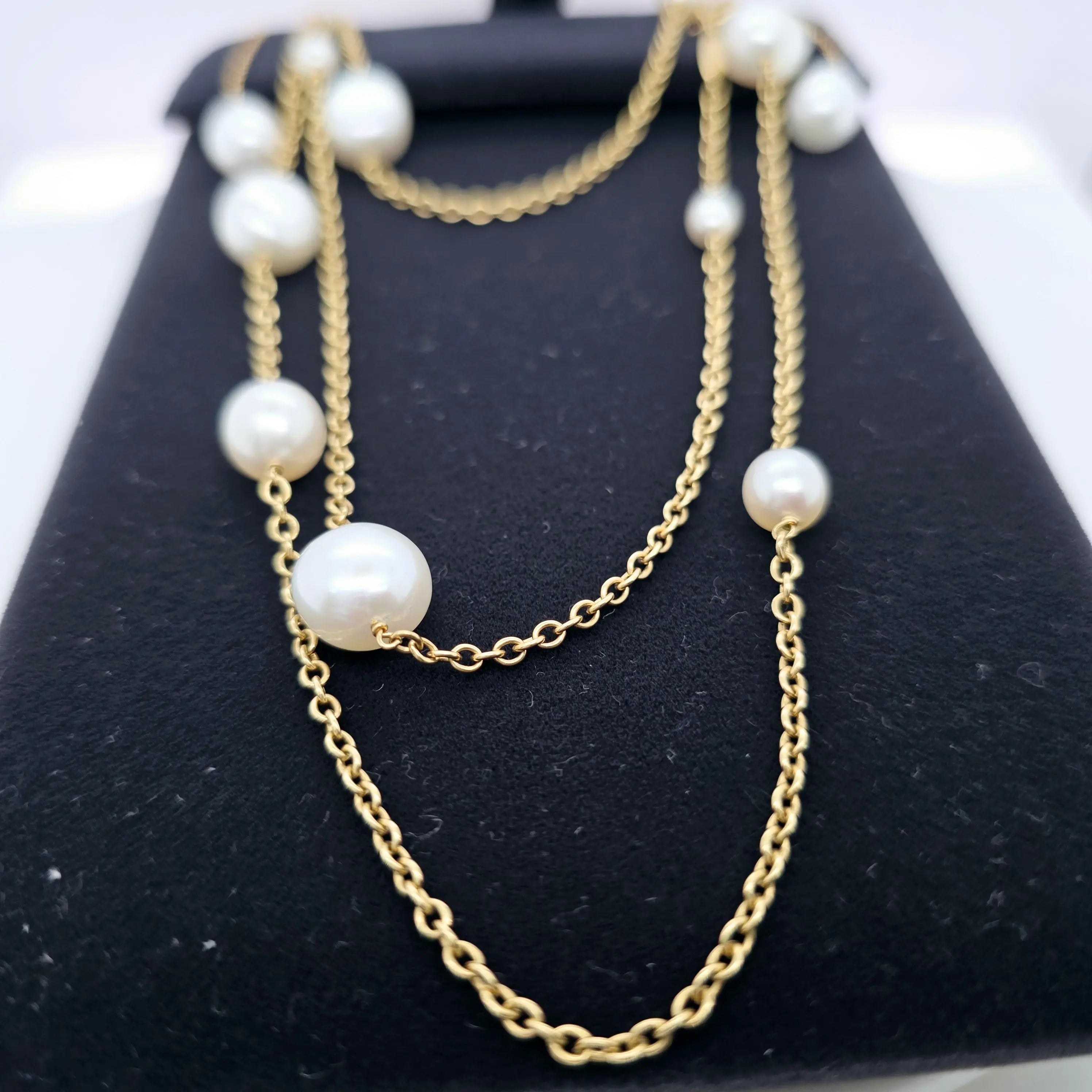 Tiffany & Co. Elsa Peretti Pearls by the Yard Sprinkle Necklace, 18K Yellow Gold Chloe's Jewellers