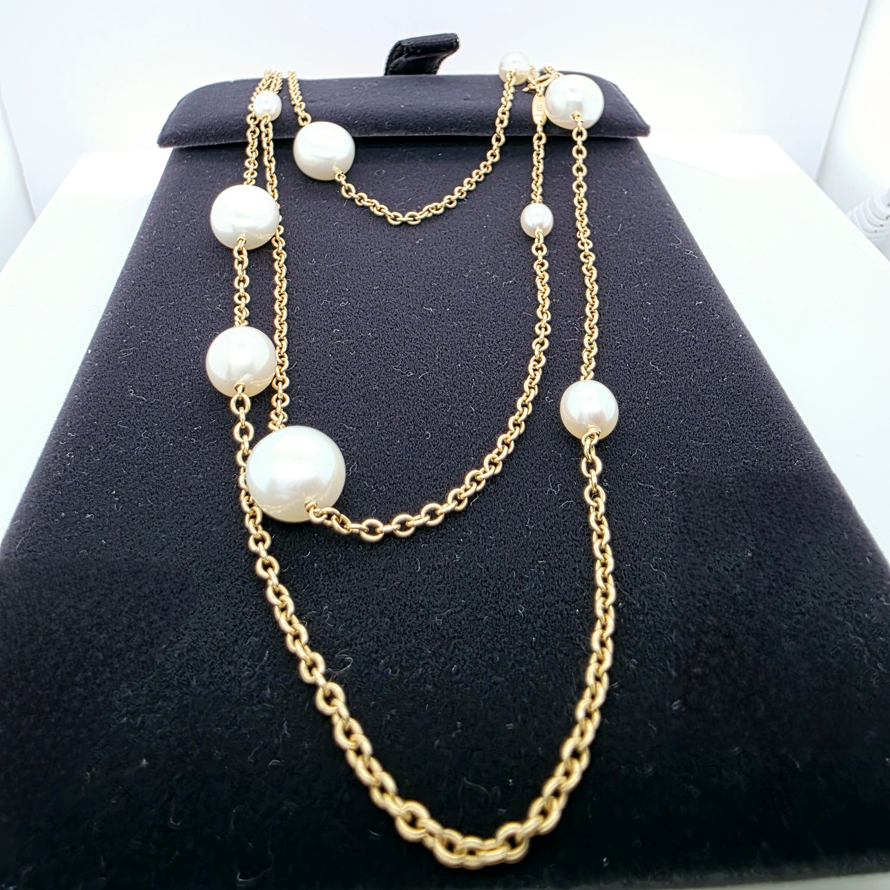 Tiffany & Co. Elsa Peretti Pearls by the Yard Sprinkle Necklace, 18K Yellow Gold