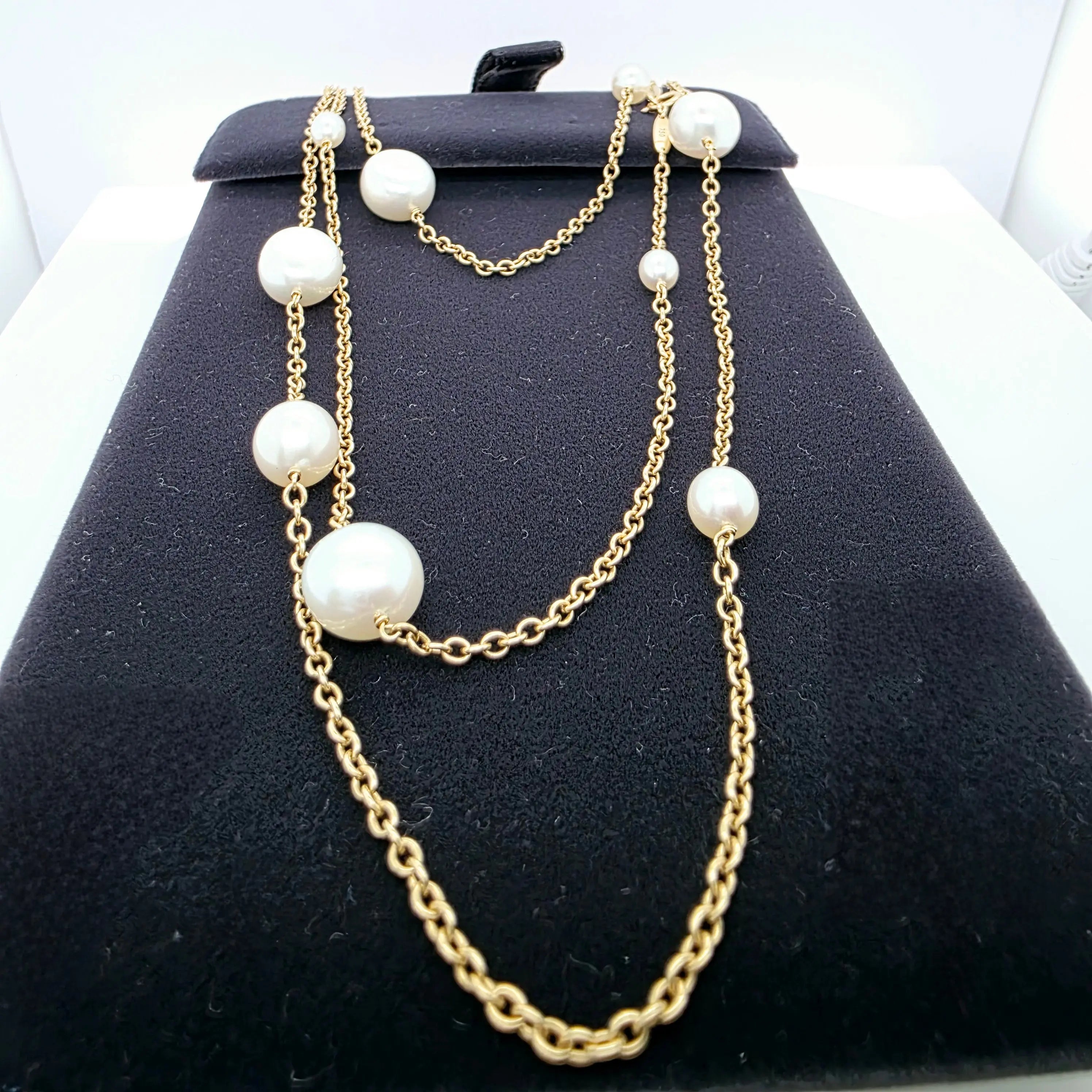 Tiffany & Co. Elsa Peretti Pearls by the Yard Sprinkle Necklace, 18K Yellow Gold Chloe's Jewellers