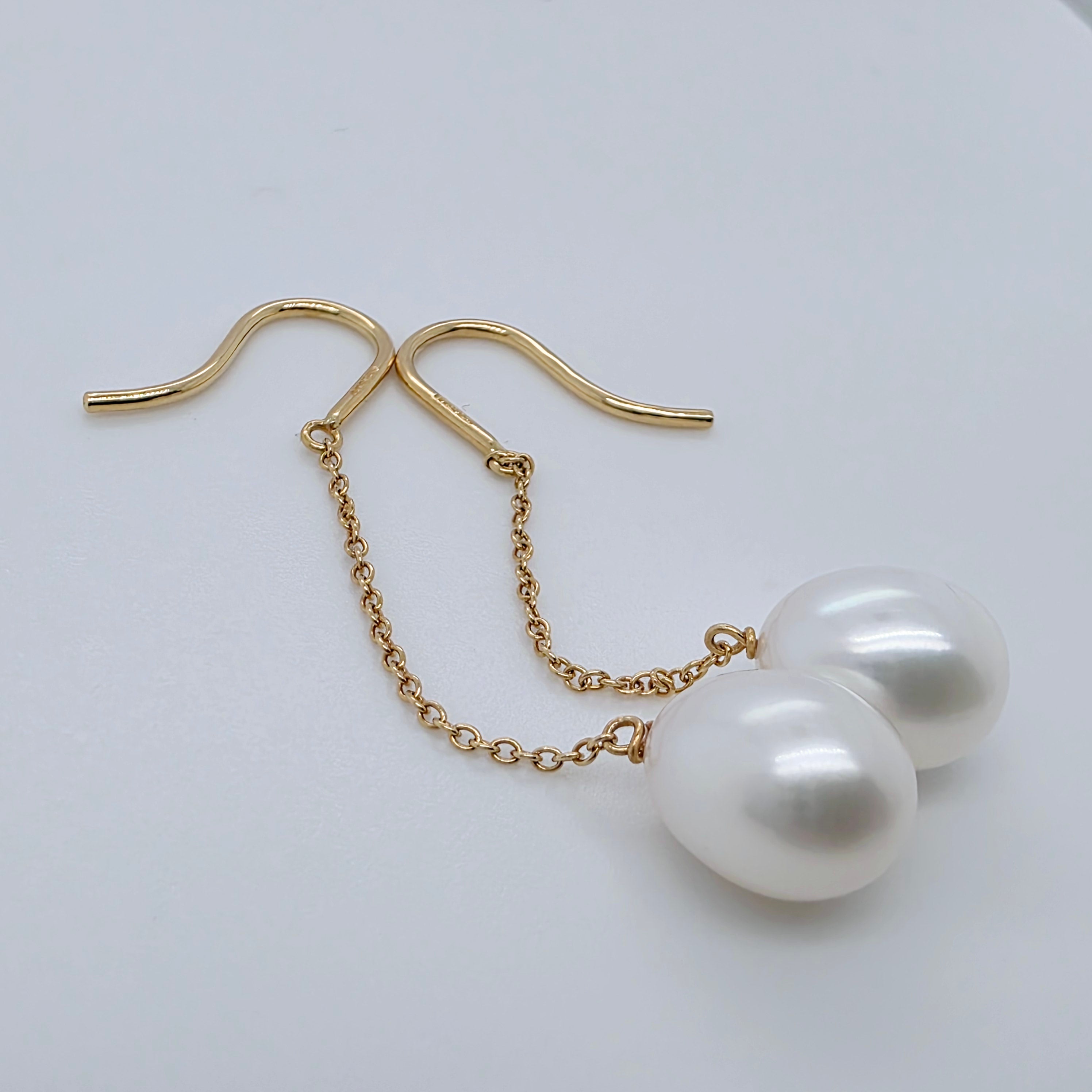 Tiffany & Co Tiffany Elsa Peretti Pearls By The Yard Chain Earrings, 18ct Yellow Chloe's Jewellers