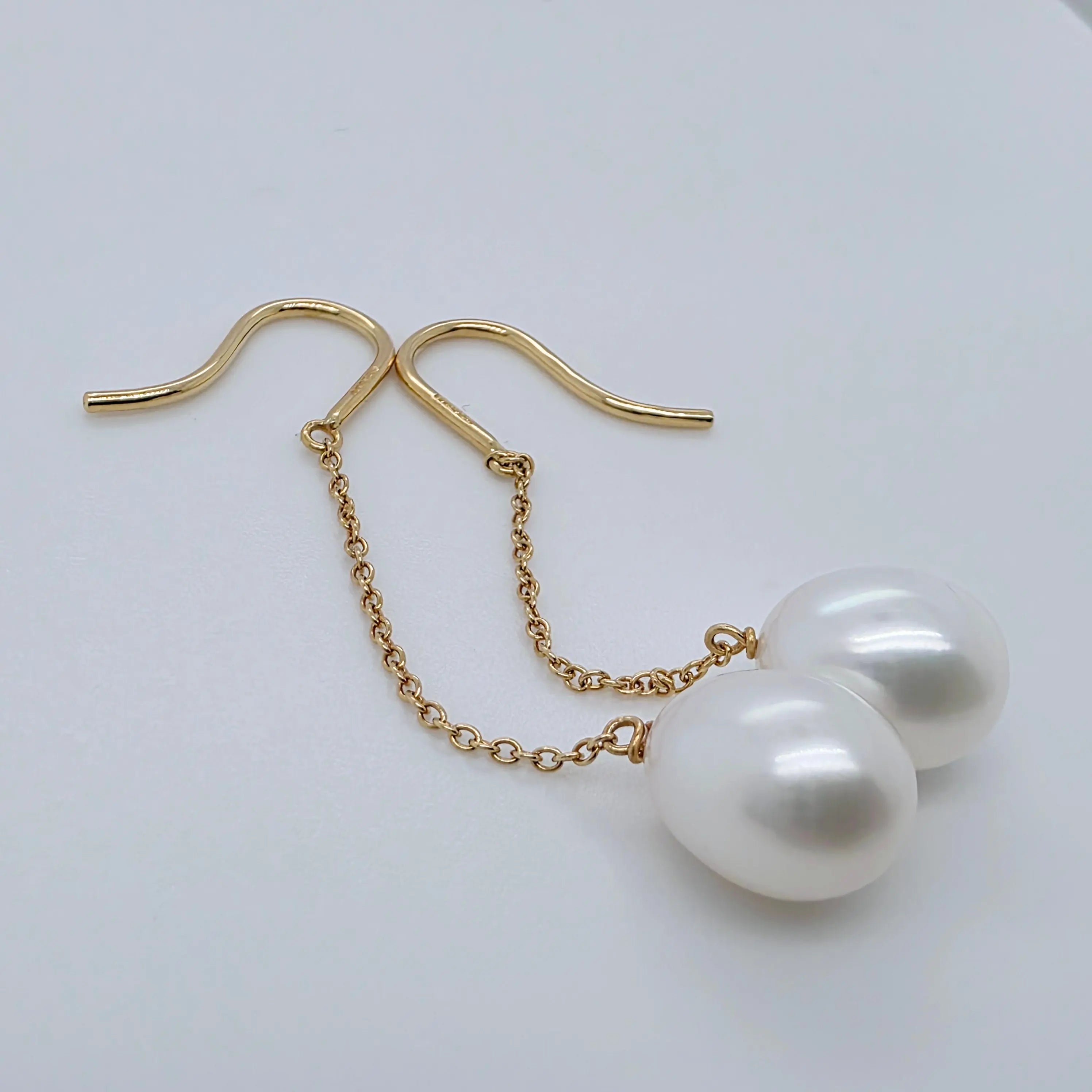 Tiffany & Co Tiffany Elsa Peretti Pearls By The Yard Chain Earrings, 18ct Yellow Chloe's Jewellers