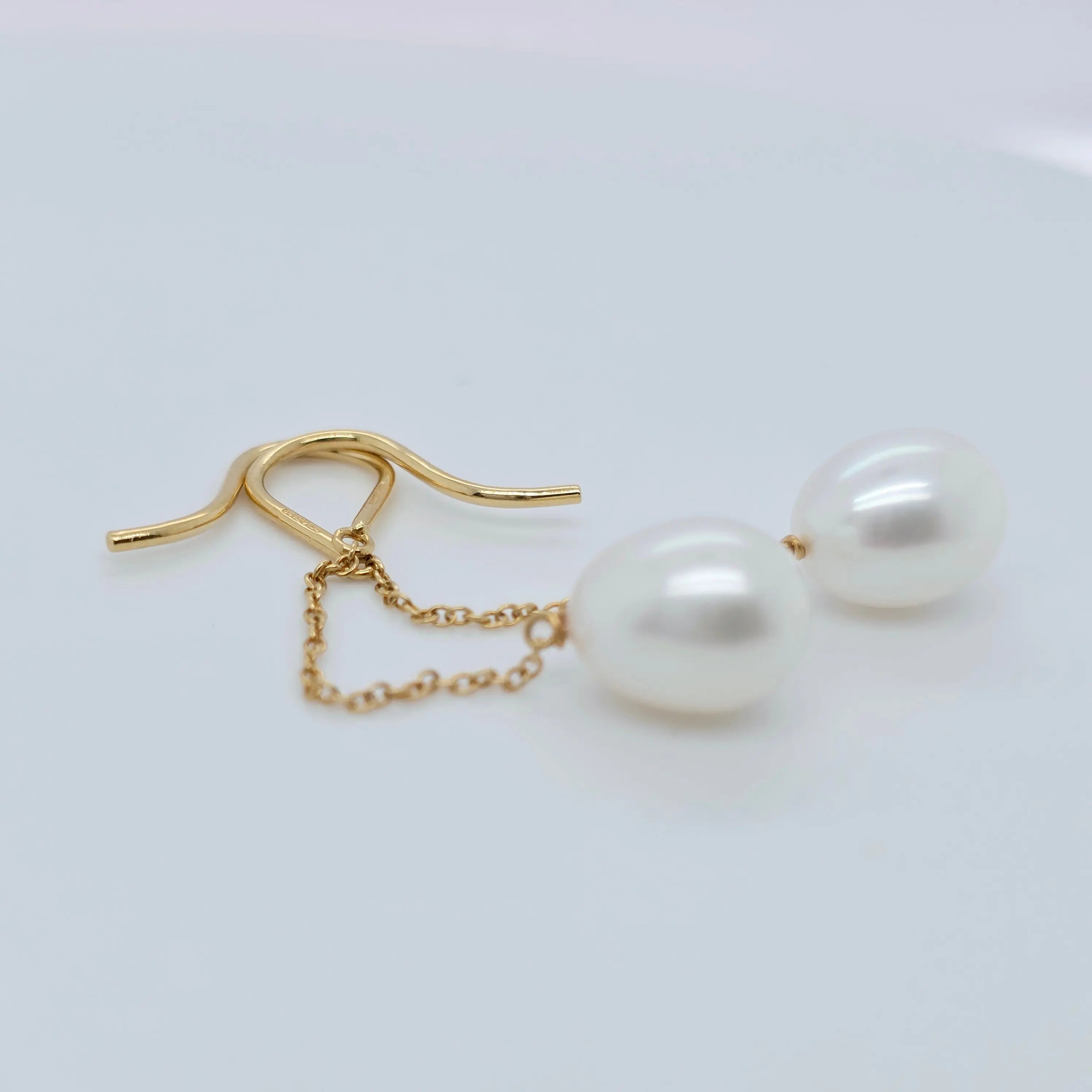 Tiffany & Co Tiffany Elsa Peretti Pearls By The Yard Chain Earrings, 18ct Yellow Chloe's Jewellers