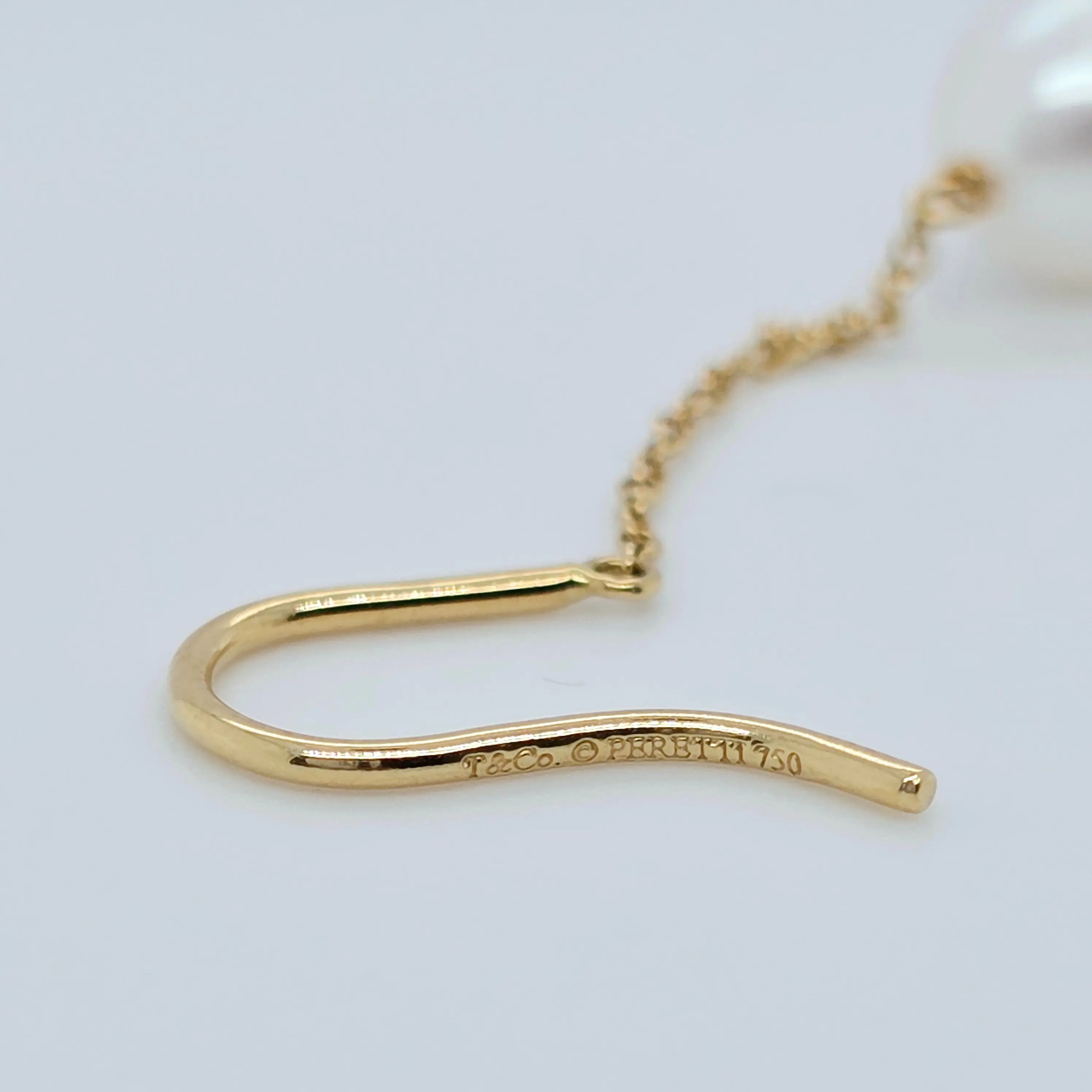 Tiffany & Co Tiffany Elsa Peretti Pearls By The Yard Chain Earrings, 18ct Yellow Chloe's Jewellers
