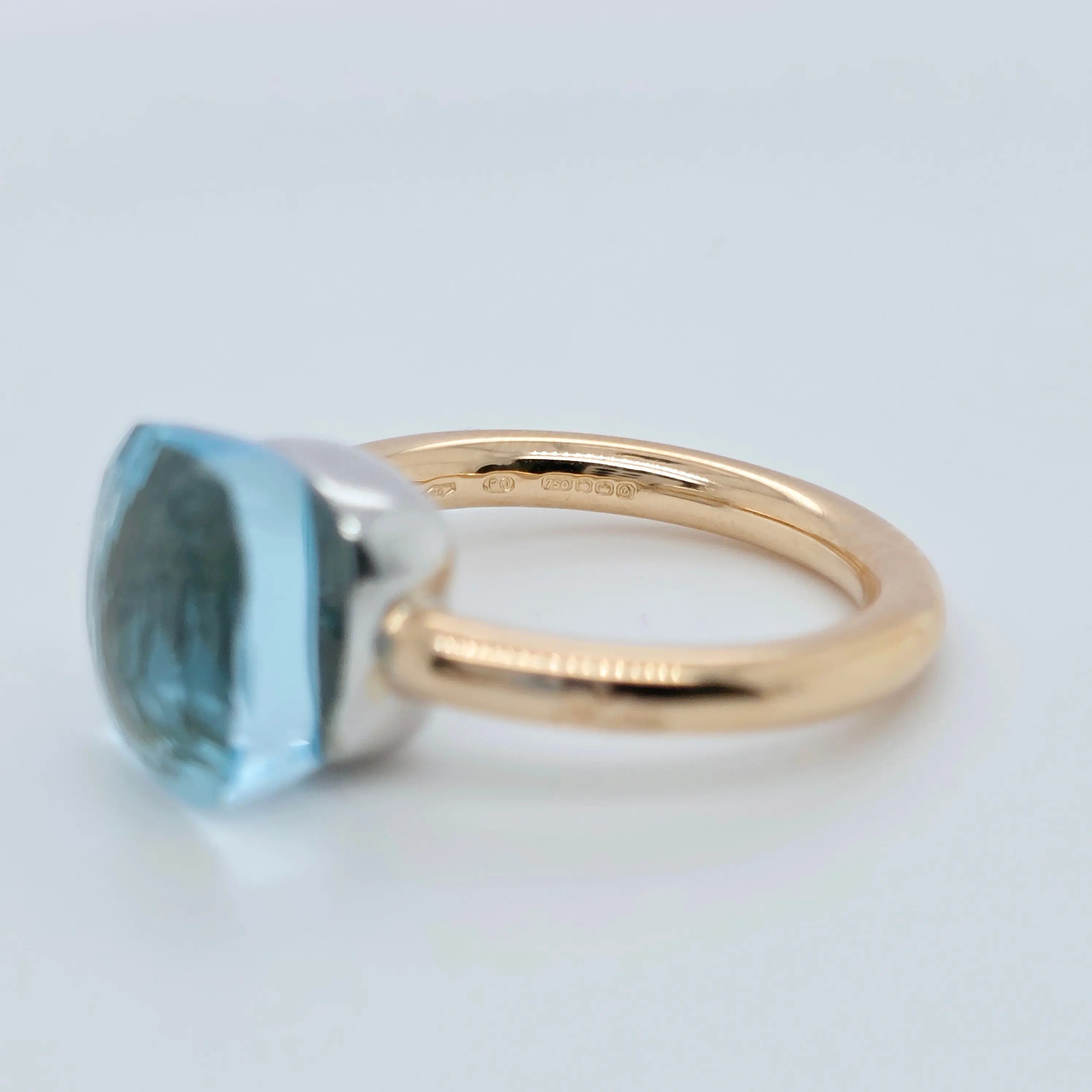Pre-Owned Pomellato Nudo Classic Ring – 9ct Blue Topaz in 18K Rose & White Gold Chloe's Jewellers