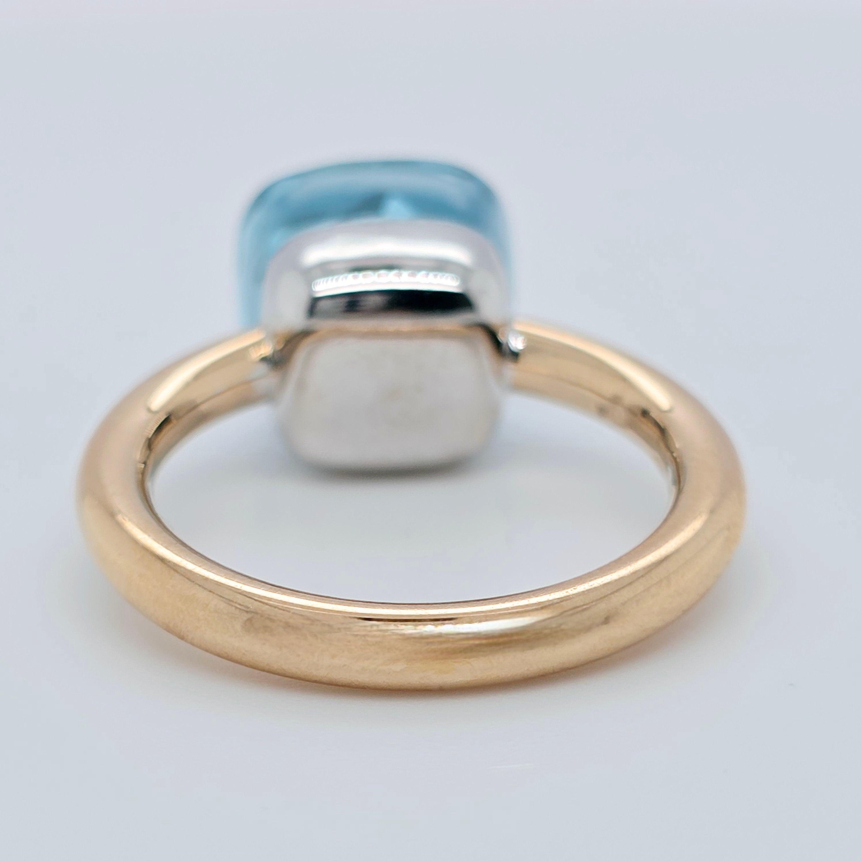 Pre-Owned Pomellato Nudo Classic Ring – 9ct Blue Topaz in 18K Rose & White Gold