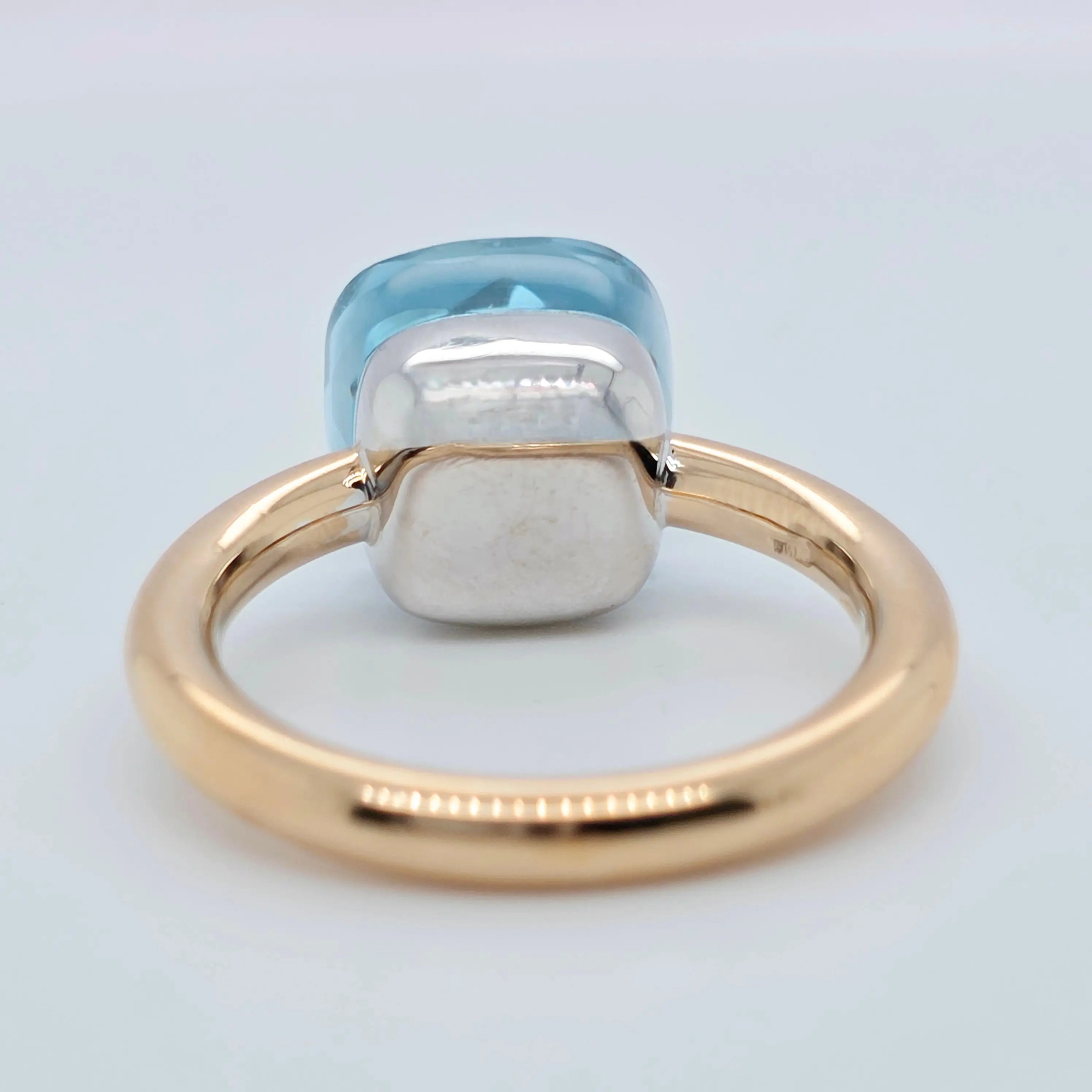 Pre-Owned Pomellato Nudo Classic Ring – 9ct Blue Topaz in 18K Rose & White Gold Chloe's Jewellers
