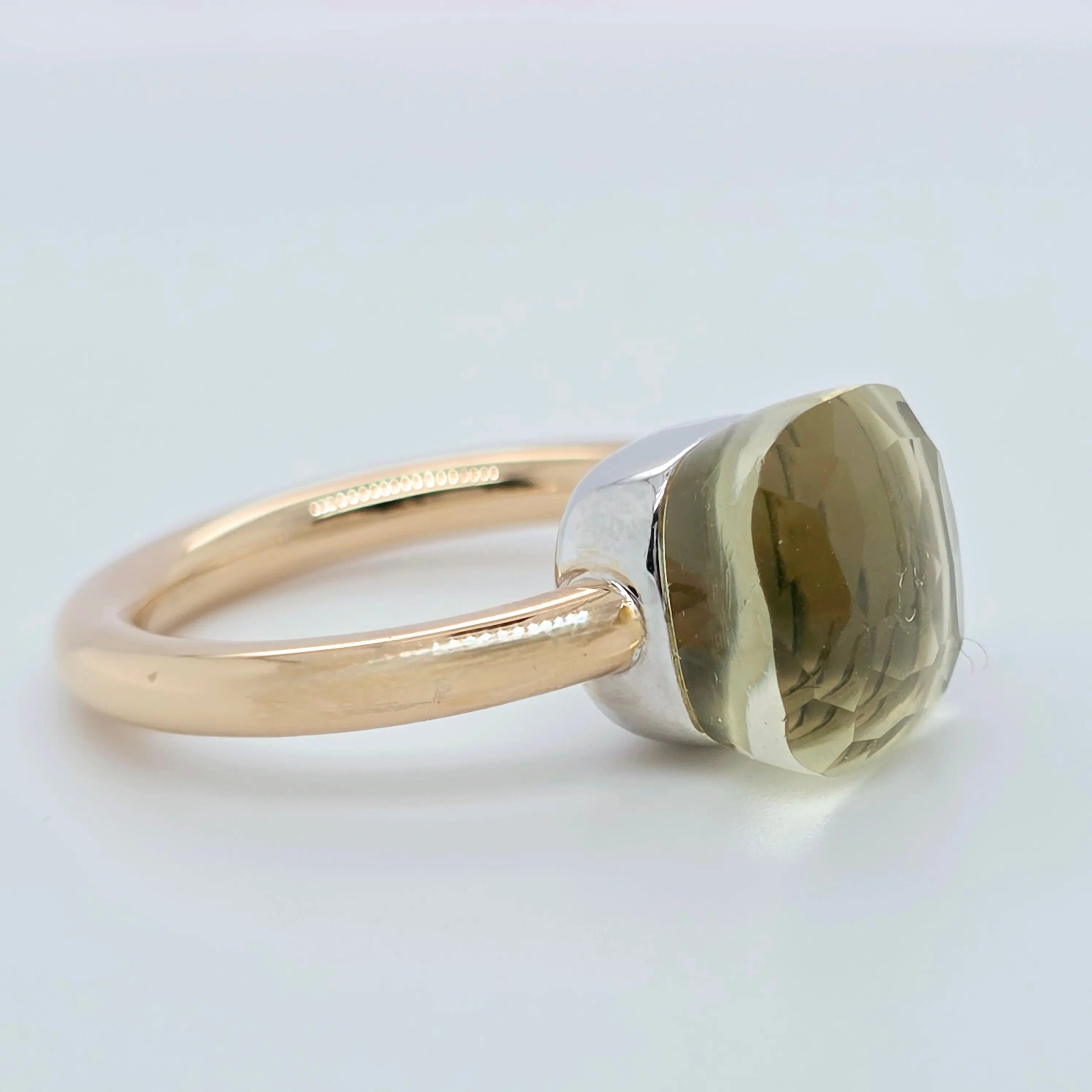 Pre-Owned Pomellato Nudo Classic Ring – Lemon Quartz in 18K Rose & White Gold Chloe's Jewellers