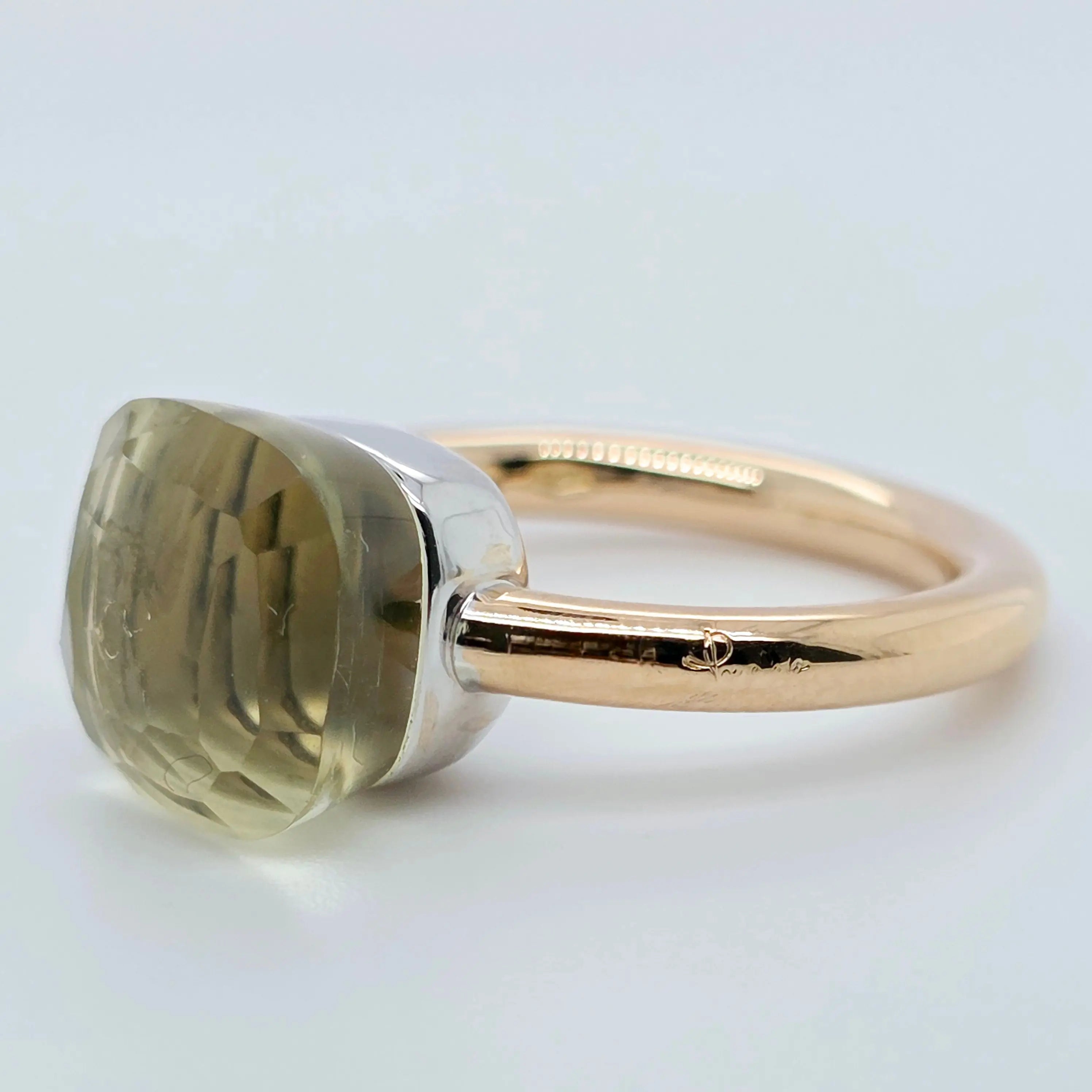 Pre-Owned Pomellato Nudo Classic Ring β Lemon Quartz in 18K Rose & White Gold Chloe's Jewellers