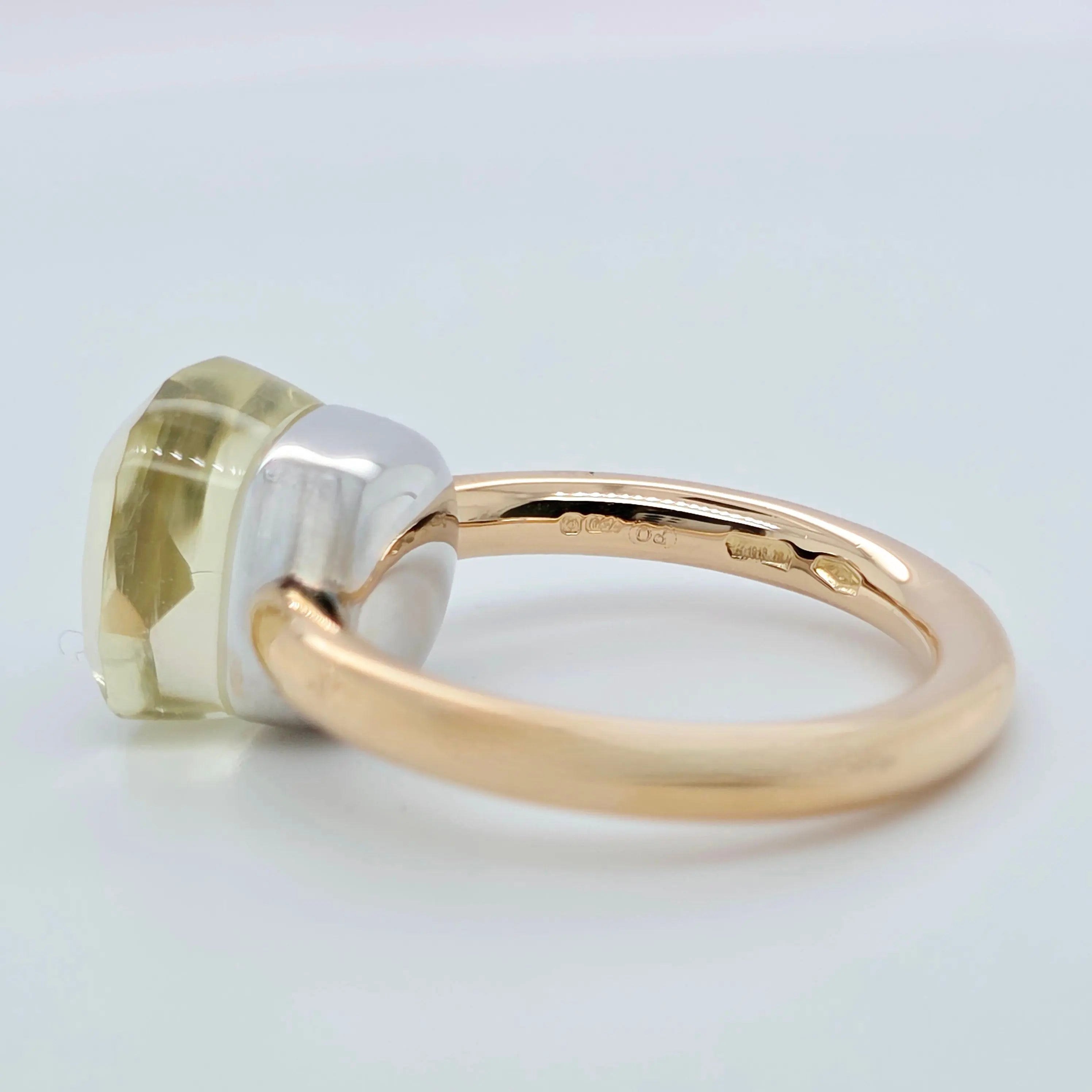 Pre-Owned Pomellato Nudo Classic Ring β Lemon Quartz in 18K Rose & White Gold Chloe's Jewellers