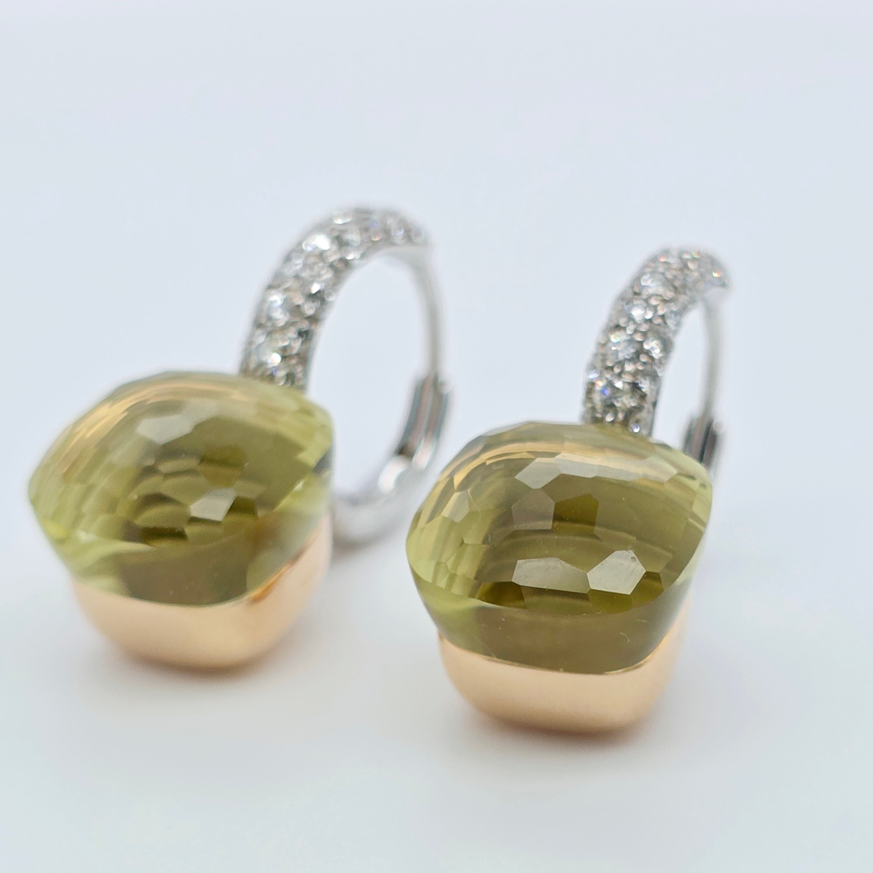 Pre-Owned Pomellato Nudo Classic Earrings | 13ct Lemon Quartz, 18K Gold Chloe's Jewellers