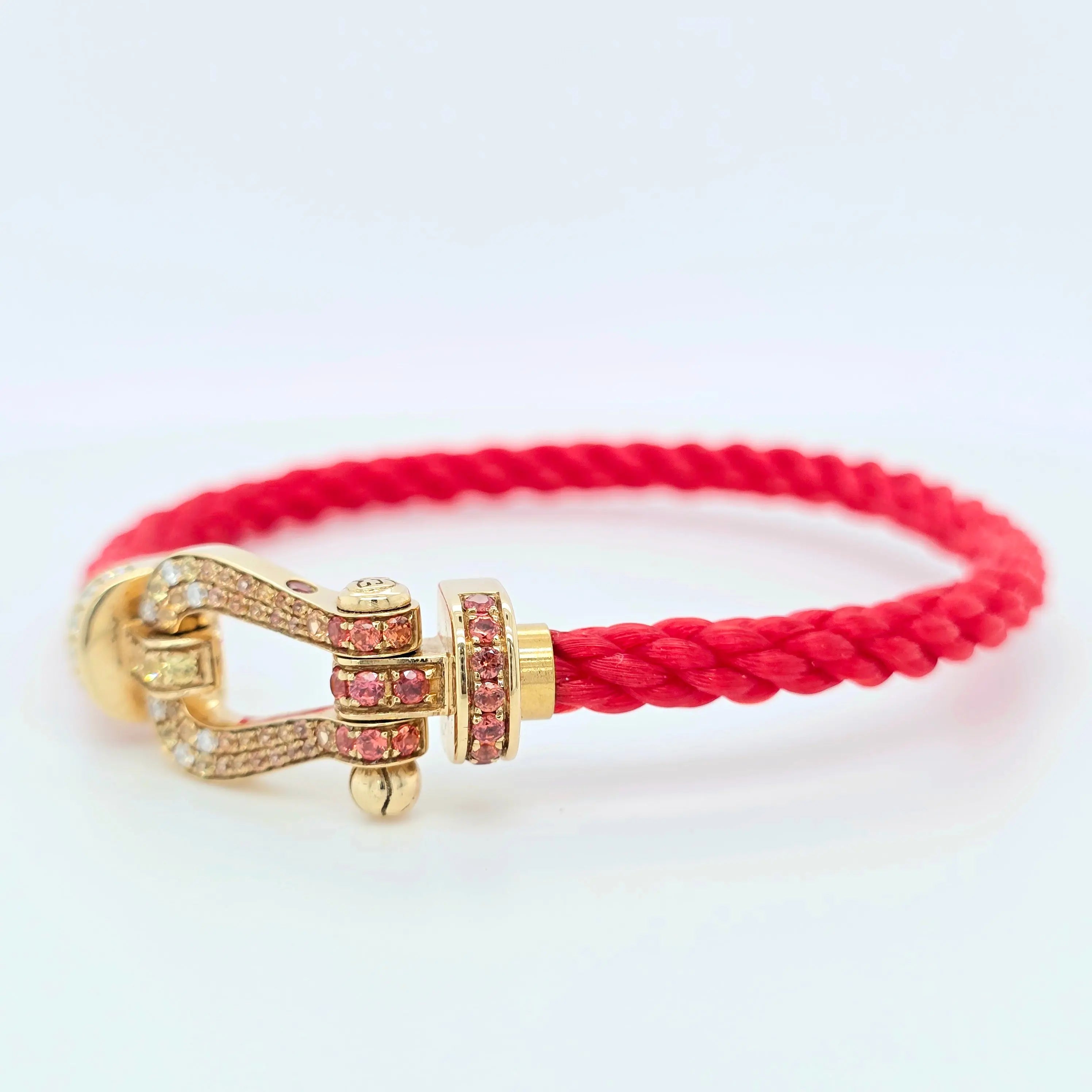 Fred Force 10 bracelet, 18ct Yellow Gold, Diamond paved and colored stones Chloe's Jewellers