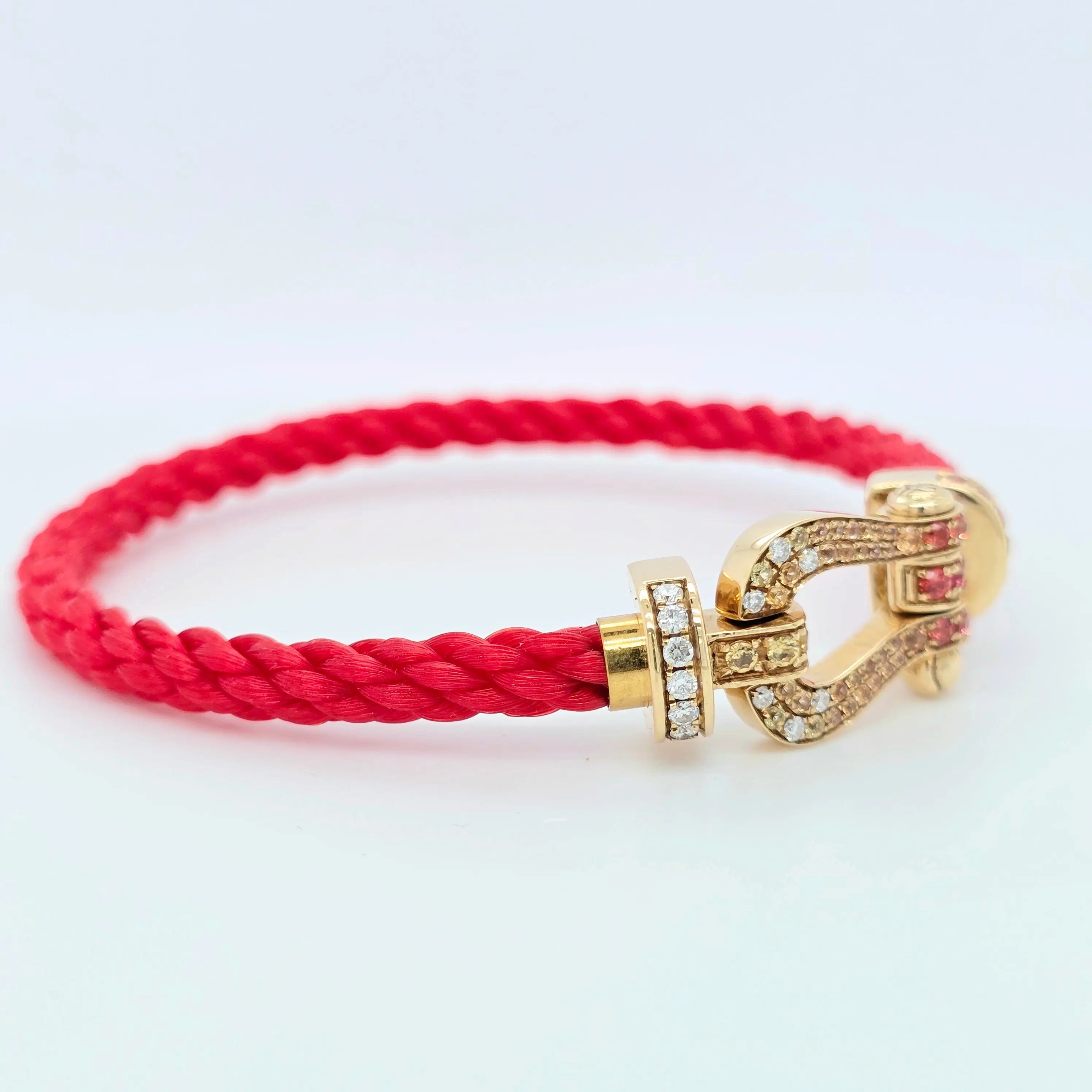 Fred Force 10 bracelet, 18ct Yellow Gold, Diamond paved and colored stones Chloe's Jewellers
