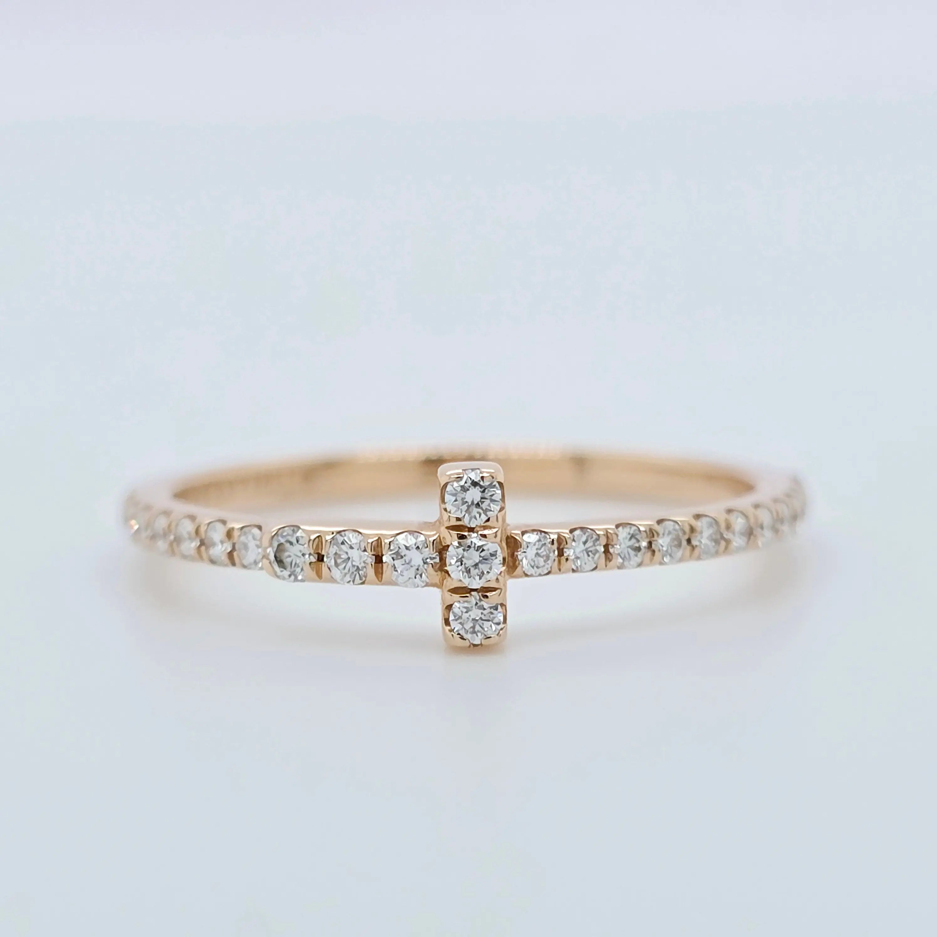 Tiffany & Co T Diamond Wire Band Ring, 18ct Rose Gold, Size 48 Chloe's Jewellers