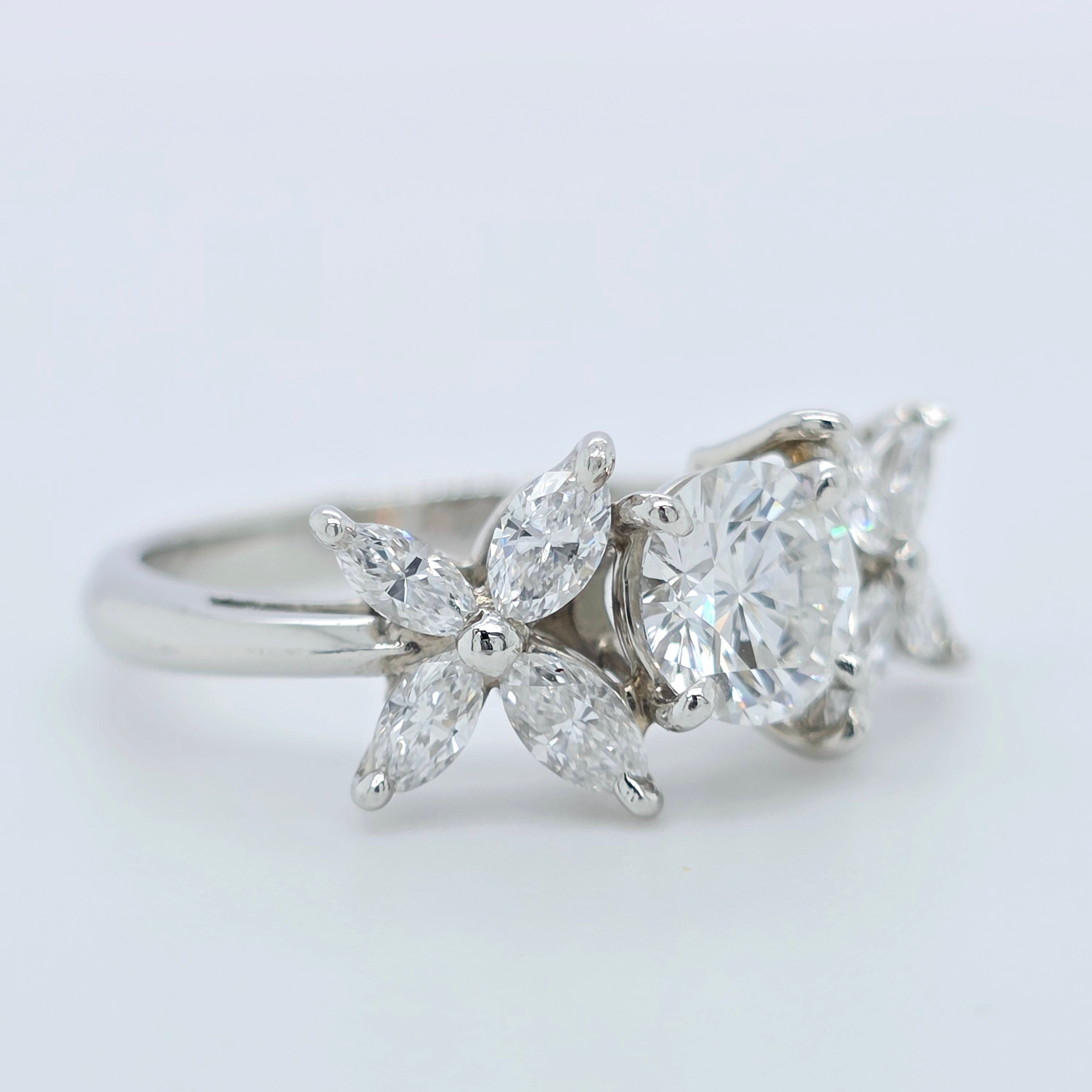 Tiffany & Co Victoria Diamond Ring, Platinum, Size L 1/2 (52), Designer Ring