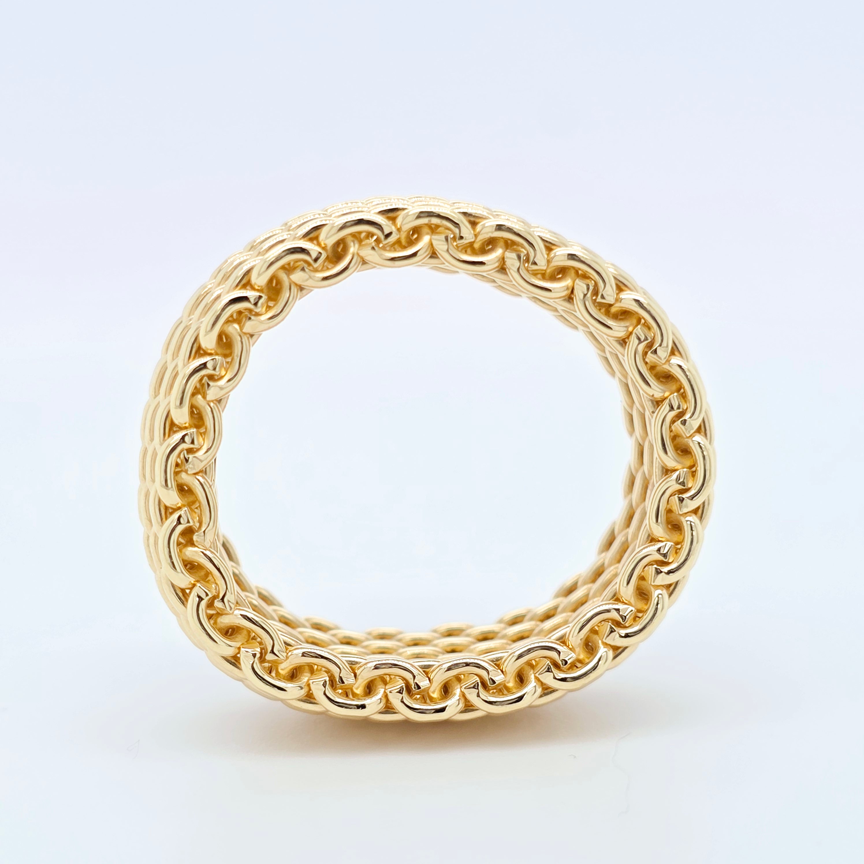 Tiffany & Co. Somerset Mesh Ring, 18ct Yellow Gold, 10mm Width, Size P
