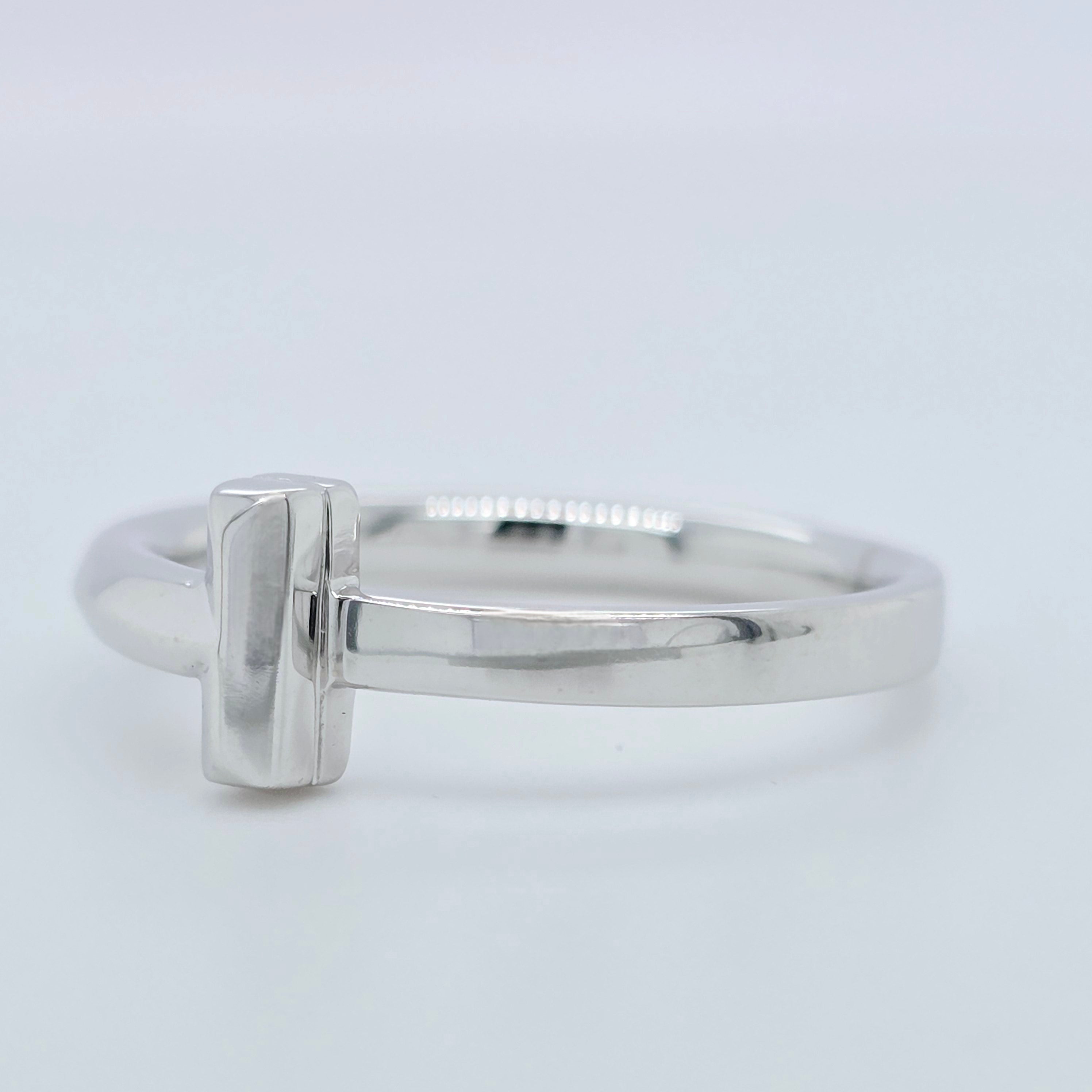 Tiffany & Co T T1 Ring, 18ct White Gold, Size 57/ P1/2 Chloe's Jewellers