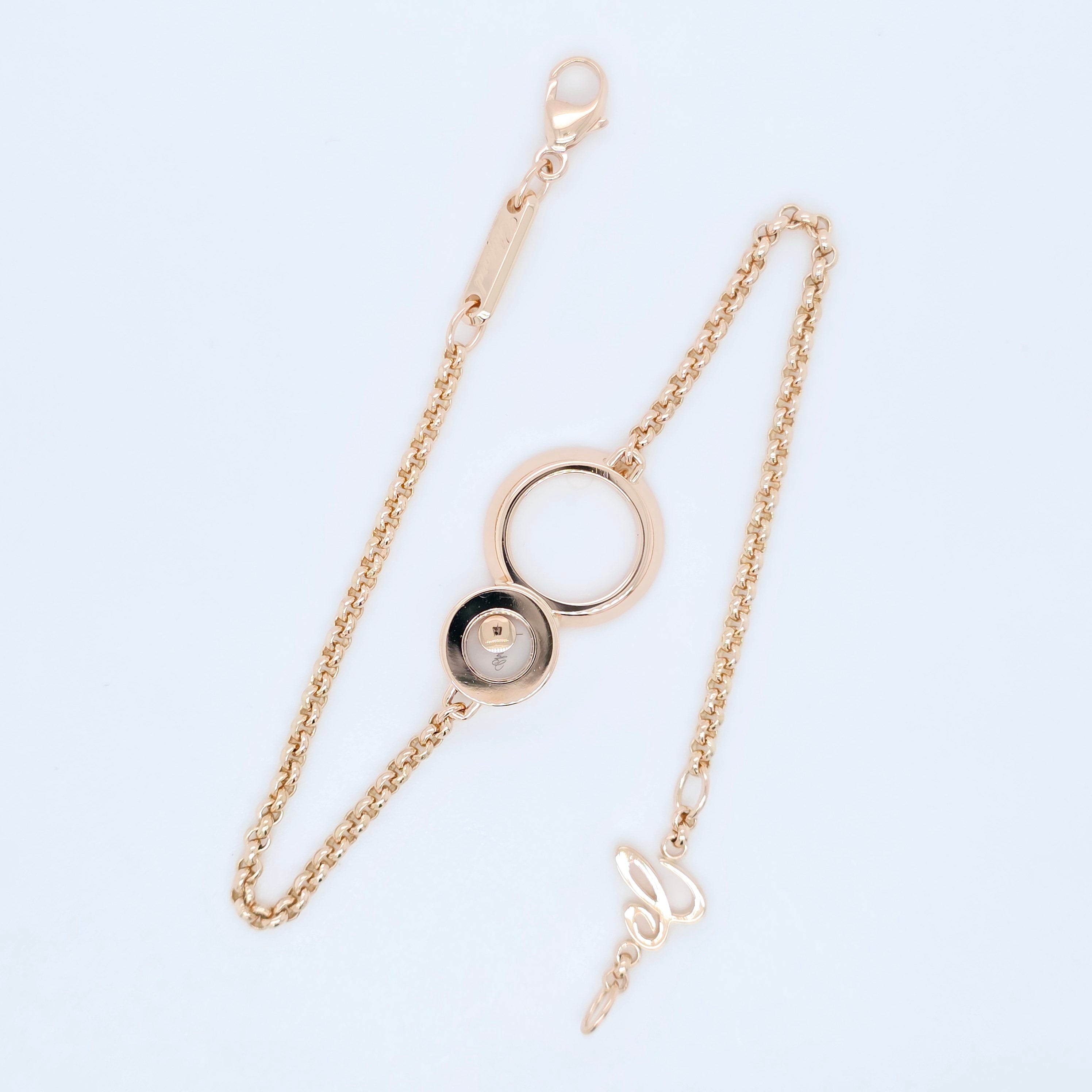 Chopard Happy 8 Rose Gold Diamond Bracelet, 18ct Rose Gold, 7.5 inches, papers Chloe's Jewellers