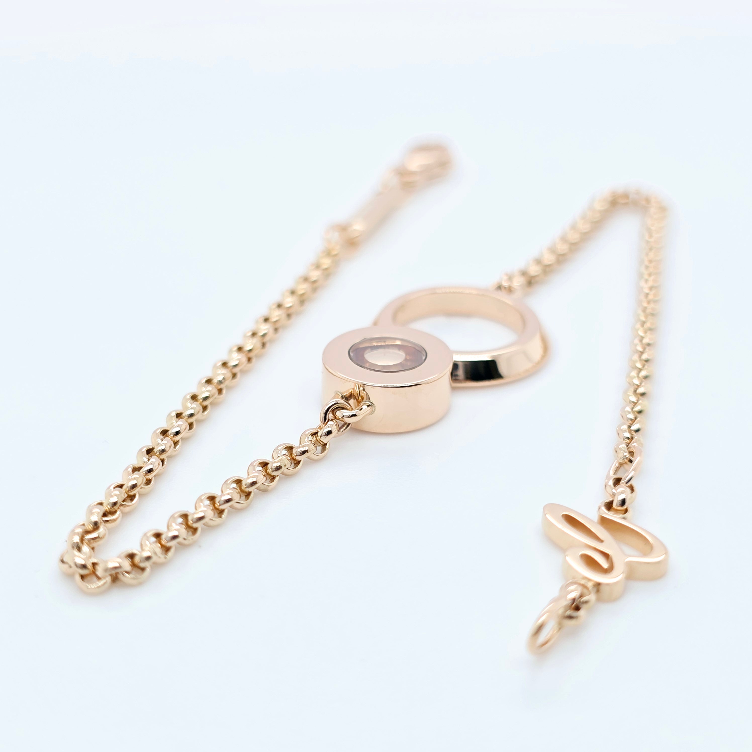 Chopard Happy 8 Rose Gold Diamond Bracelet, 18ct Rose Gold, 7.5 inches, papers