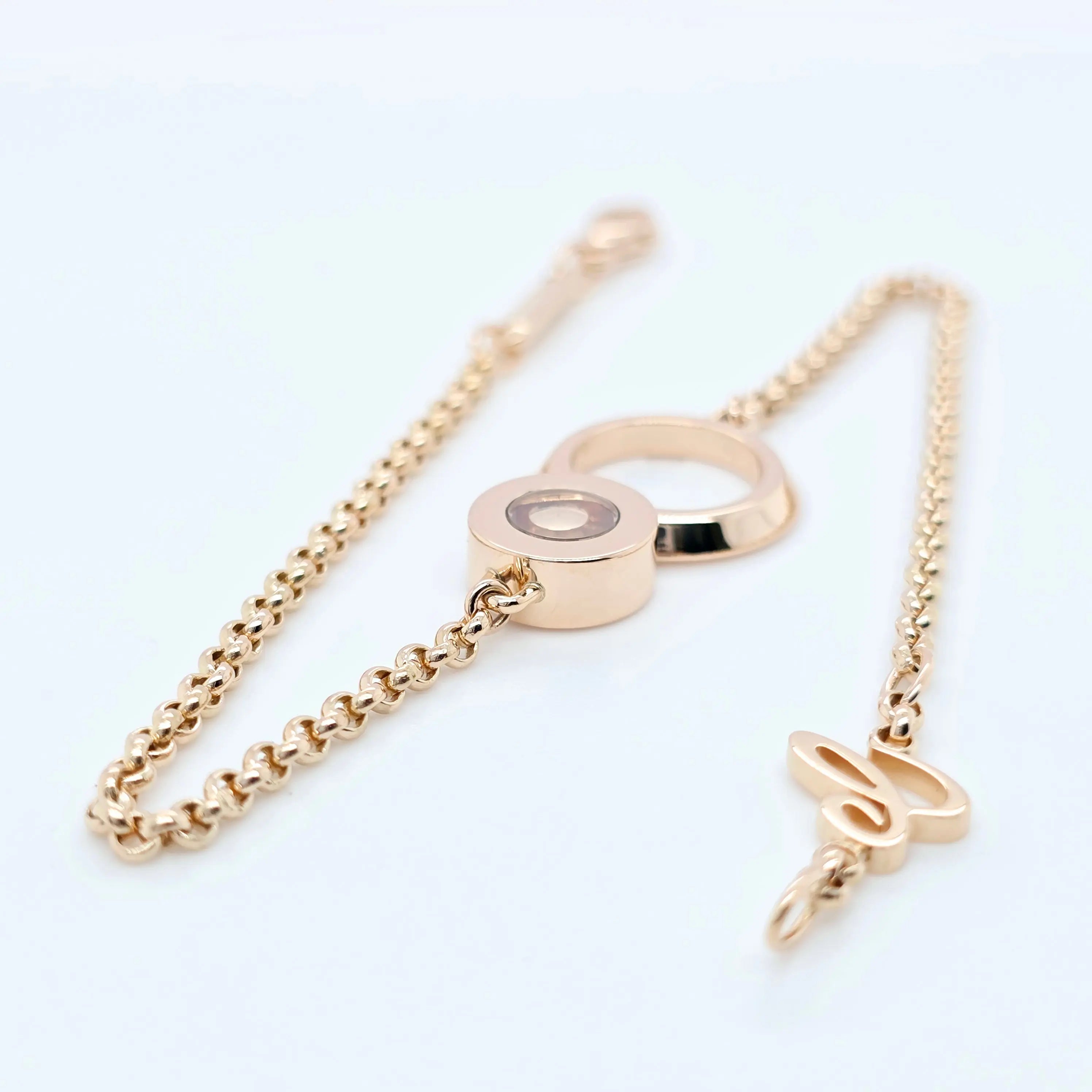 Chopard Happy 8 Rose Gold Diamond Bracelet, 18ct Rose Gold, 7.5 inches, papers Chloe's Jewellers