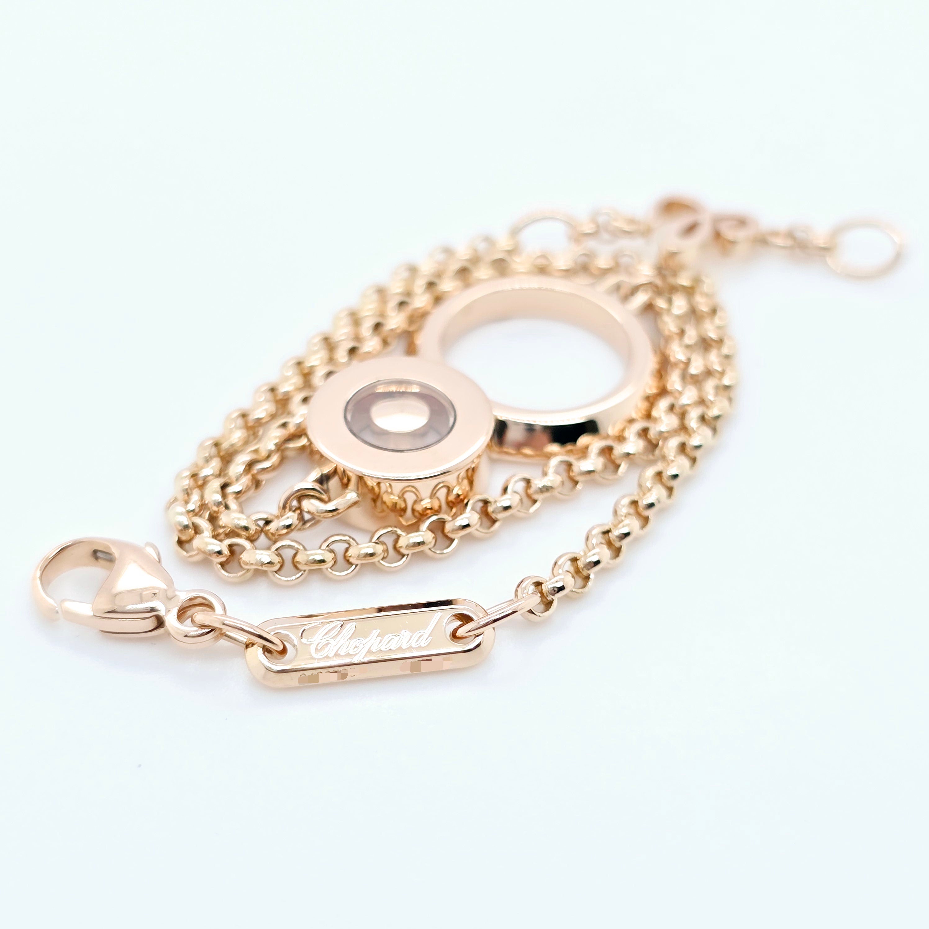 Chopard Happy 8 Rose Gold Diamond Bracelet, 18ct Rose Gold, 7.5 inches, papers Chloe's Jewellers