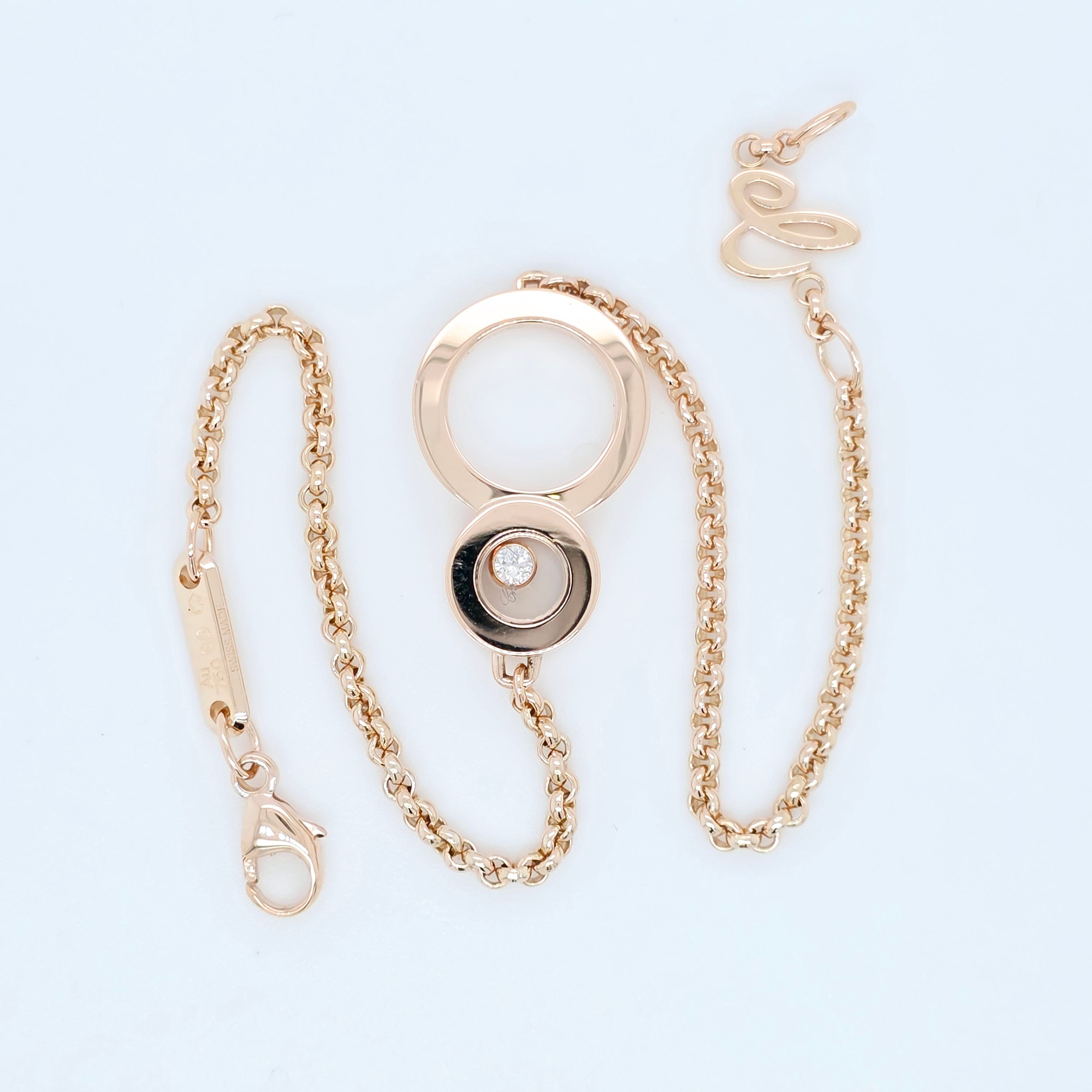 Chopard Happy 8 Rose Gold Diamond Bracelet, 18ct Rose Gold, 7.5 inches, papers Chloe's Jewellers