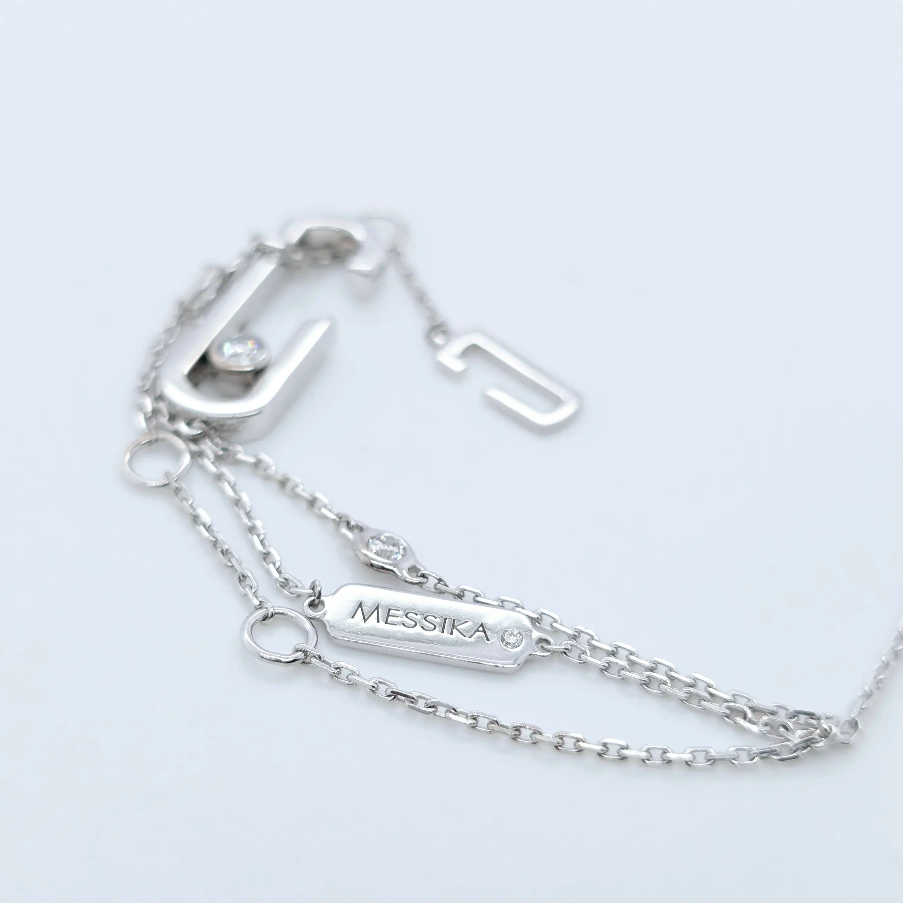 Messika Move Addiction Diamond Plain Bracelet, 3.27 gm, 18ct White Gold, 9.5 Inches Chloe's Jewellers