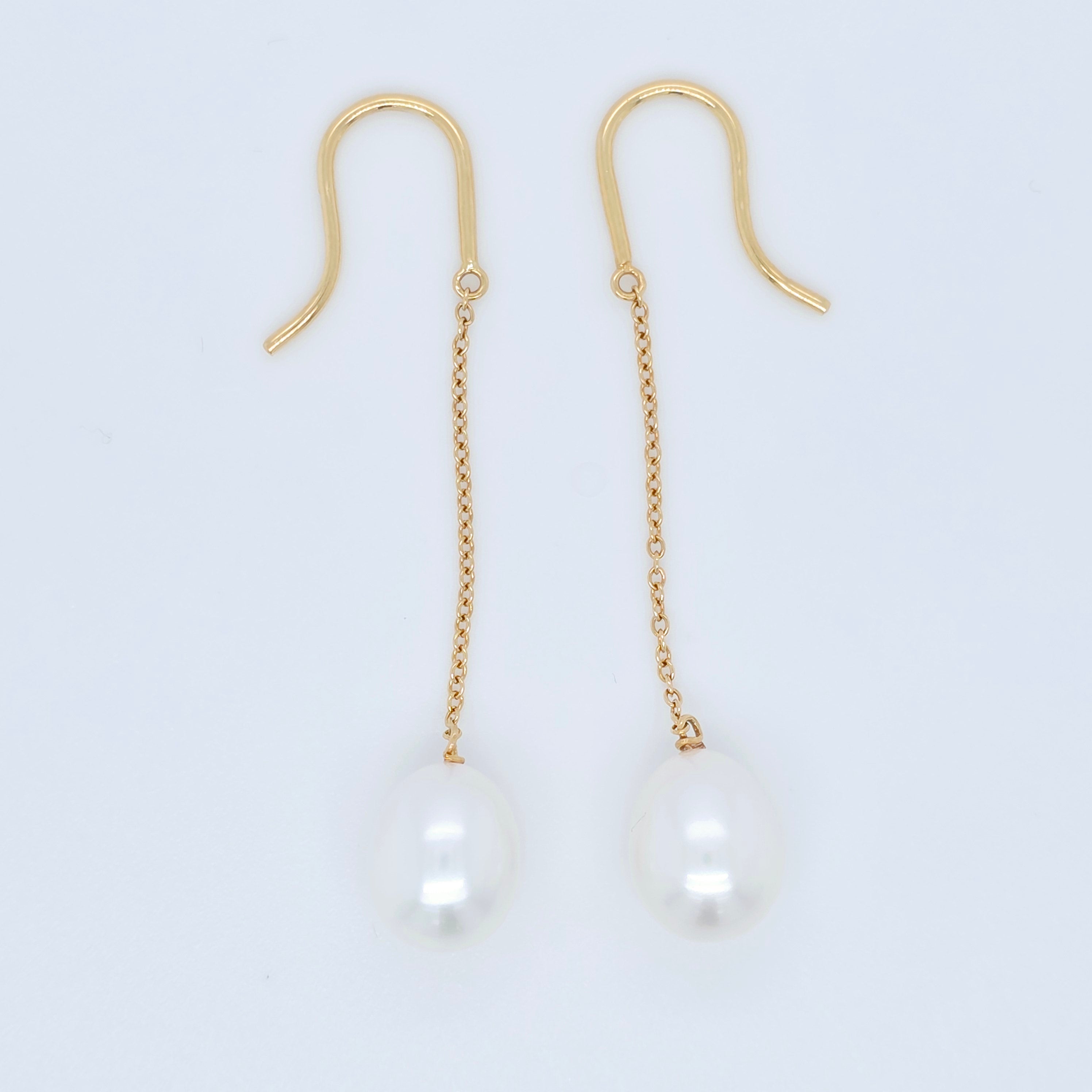 Tiffany & Co Tiffany Elsa Peretti Pearls By The Yard Chain Earrings, 18ct Yellow Chloe's Jewellers