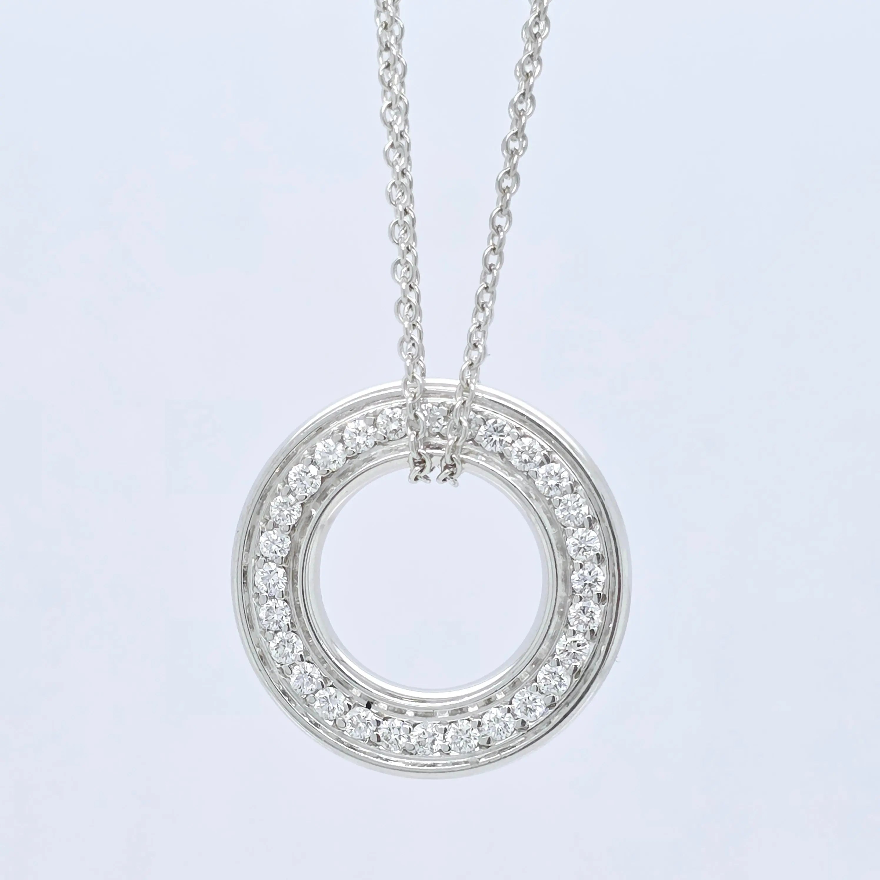 Boodles Roulette White Gold Medium Diamond Pendant, 18ct White Gold, Appr 0.95ct Chloe's Jewellers