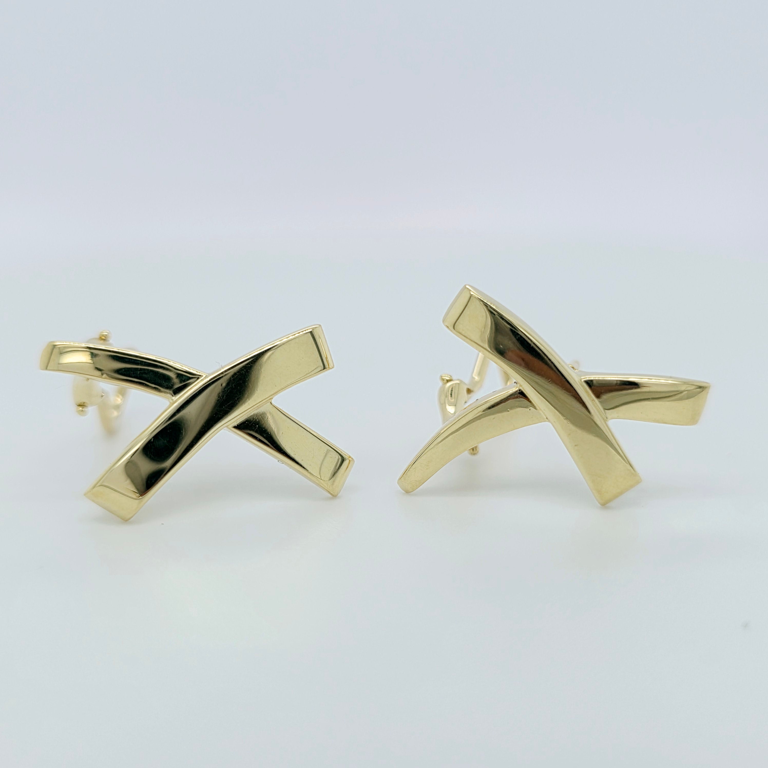 Tiffany & Co. Paloma Picasso Vintage Graffiti Earrings, Large, 18ct Yellow Gold Chloe's Jewellers