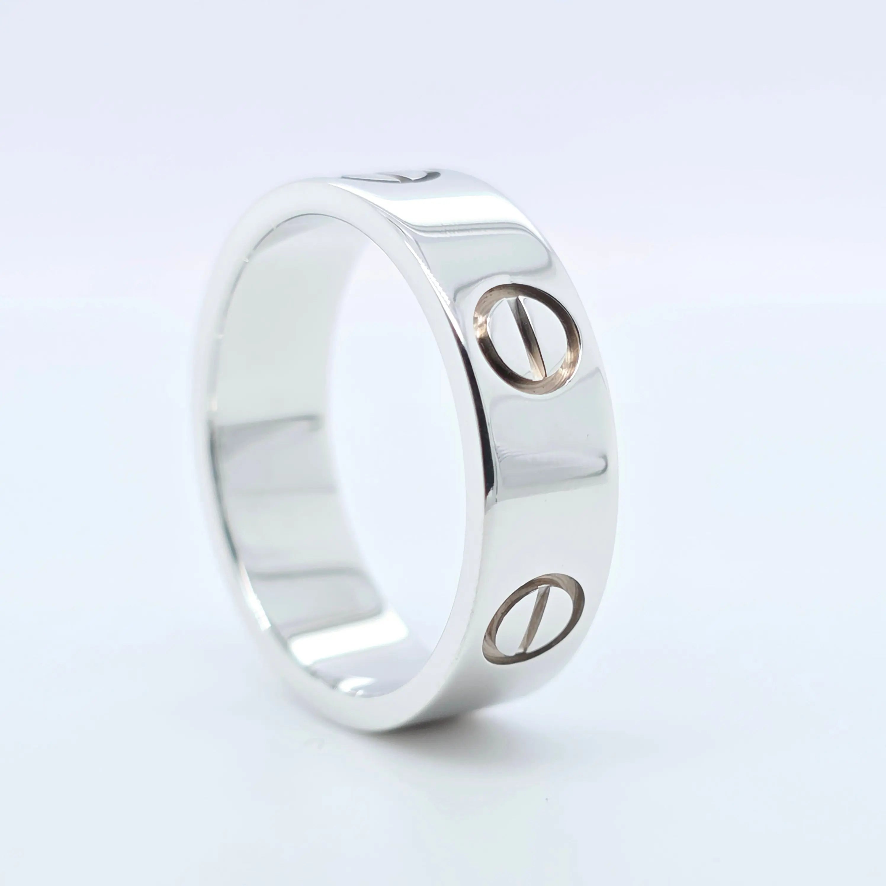 Cartier Love Ring, Classic Model, 5.5 mm, 18ct White Gold, Size 52, Box & Papers Chloe's Jewellers
