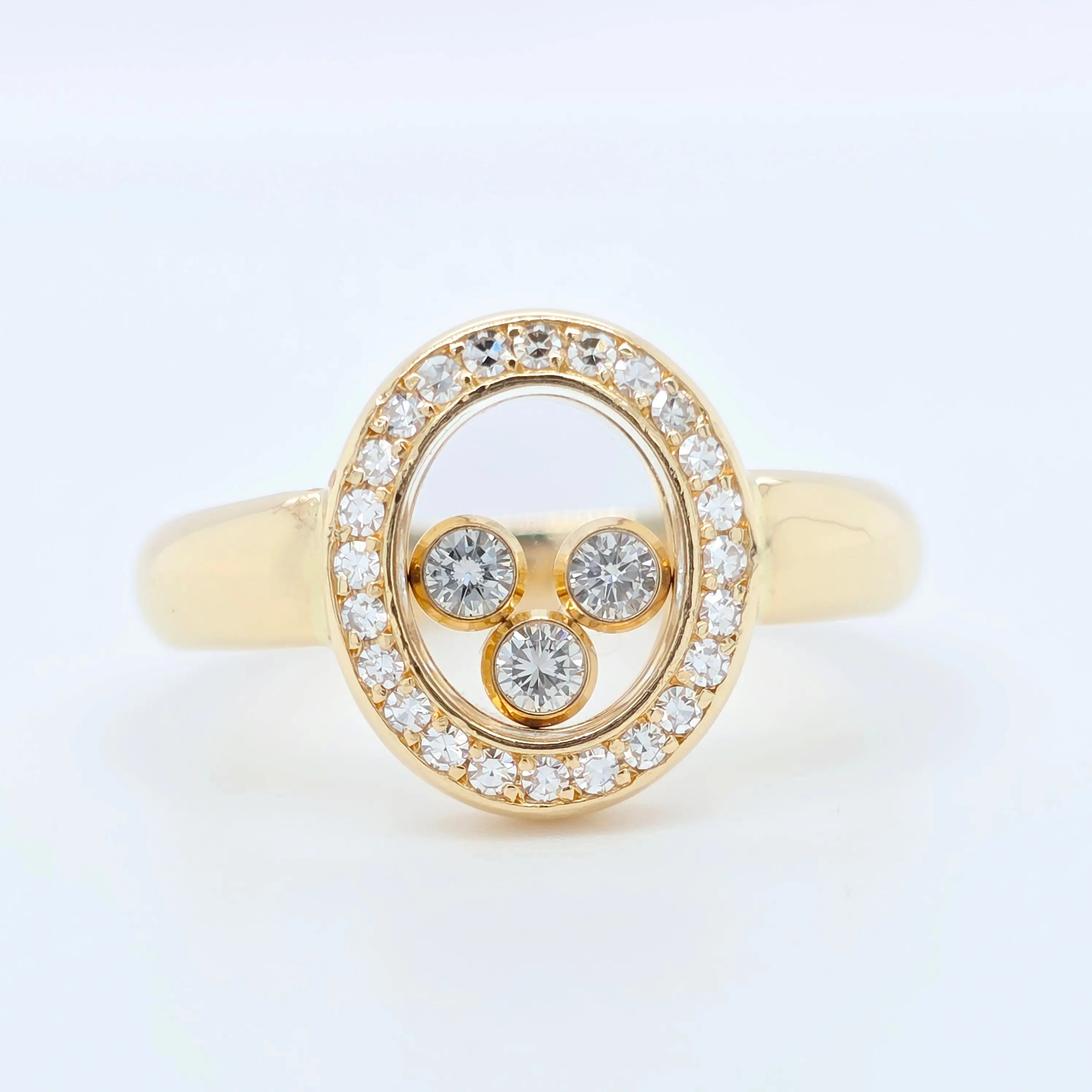 Chopard Happy Diamonds Ring, 18ct Yellow Gold, Size 50 (K), Papers Chloe's Jewellers