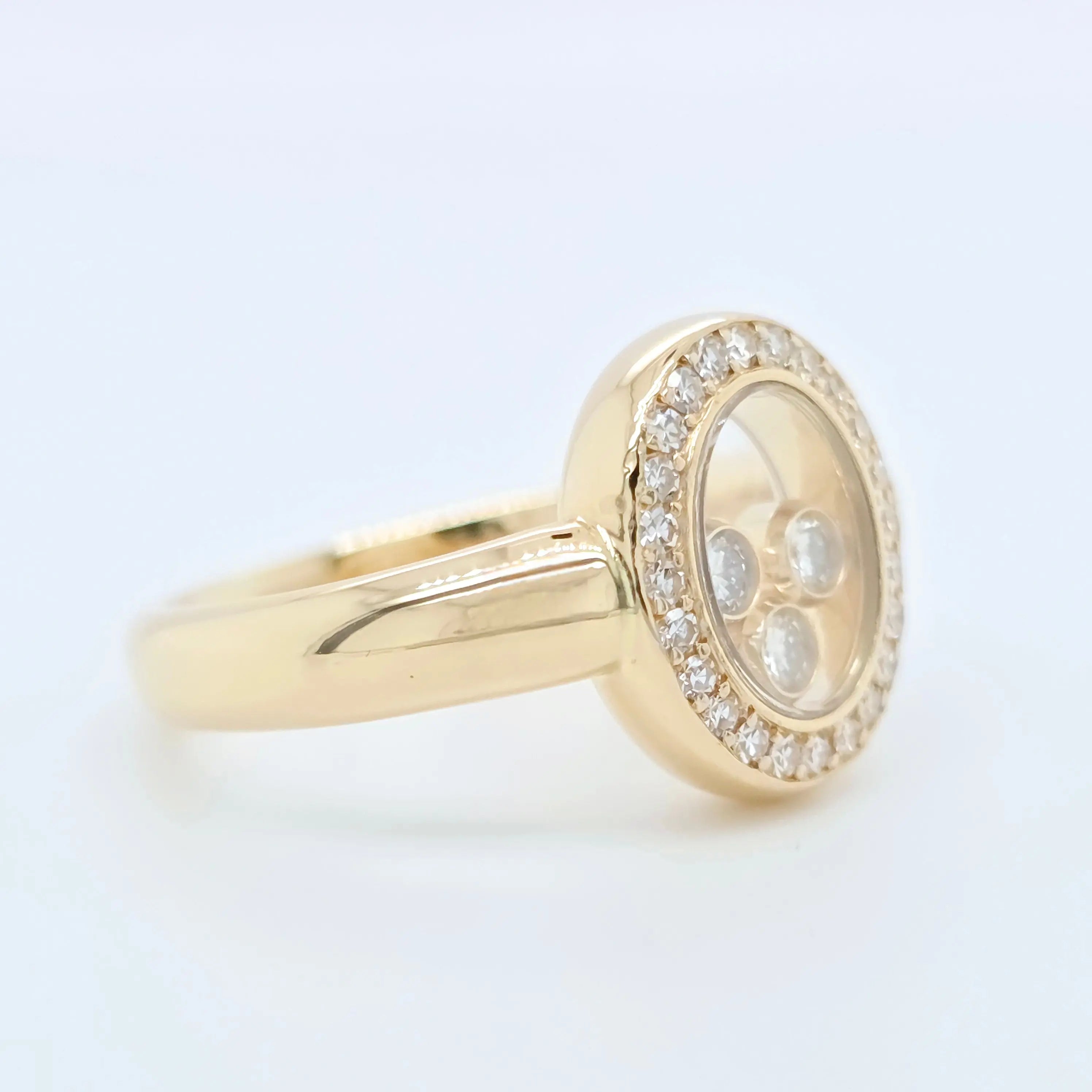 Chopard Happy Diamonds Ring, 18ct Yellow Gold, Size 50 (K), Papers Chloe's Jewellers