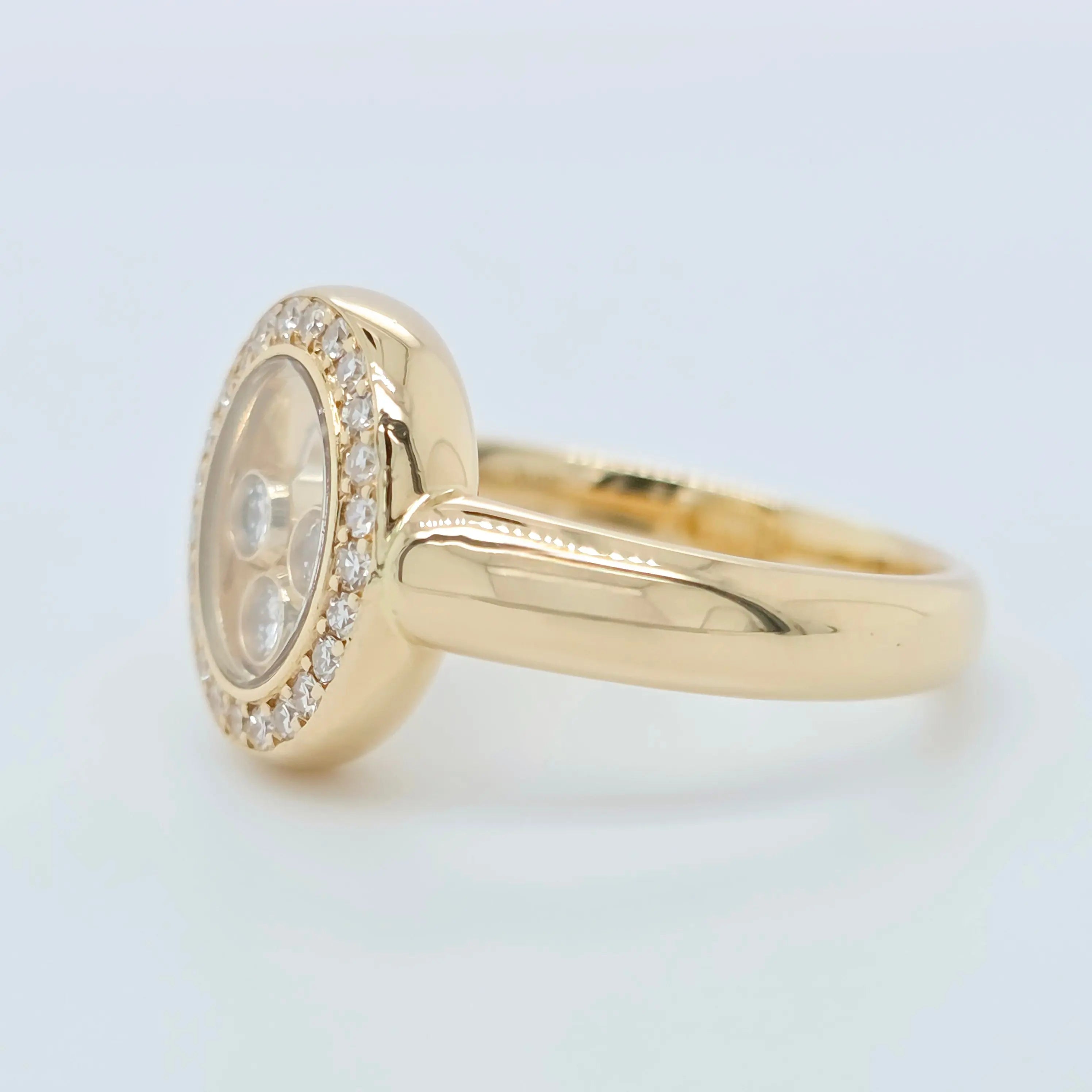 Chopard Happy Diamonds Ring, 18ct Yellow Gold, Size 50 (K), Papers Chloe's Jewellers