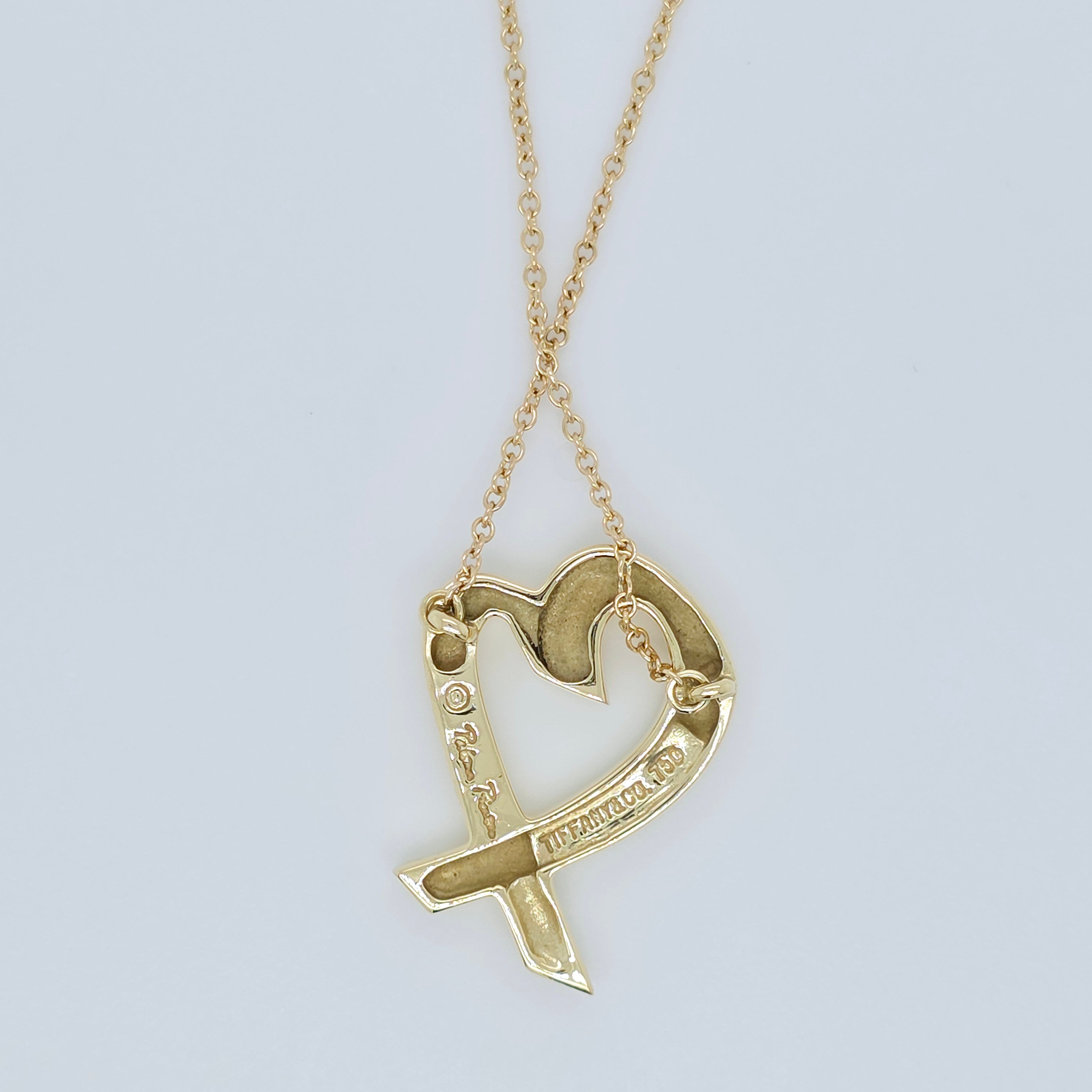 Tiffany & Co. Paloma Picasso Loving Heart Pendant, 18ct Yellow Gold, Small Model