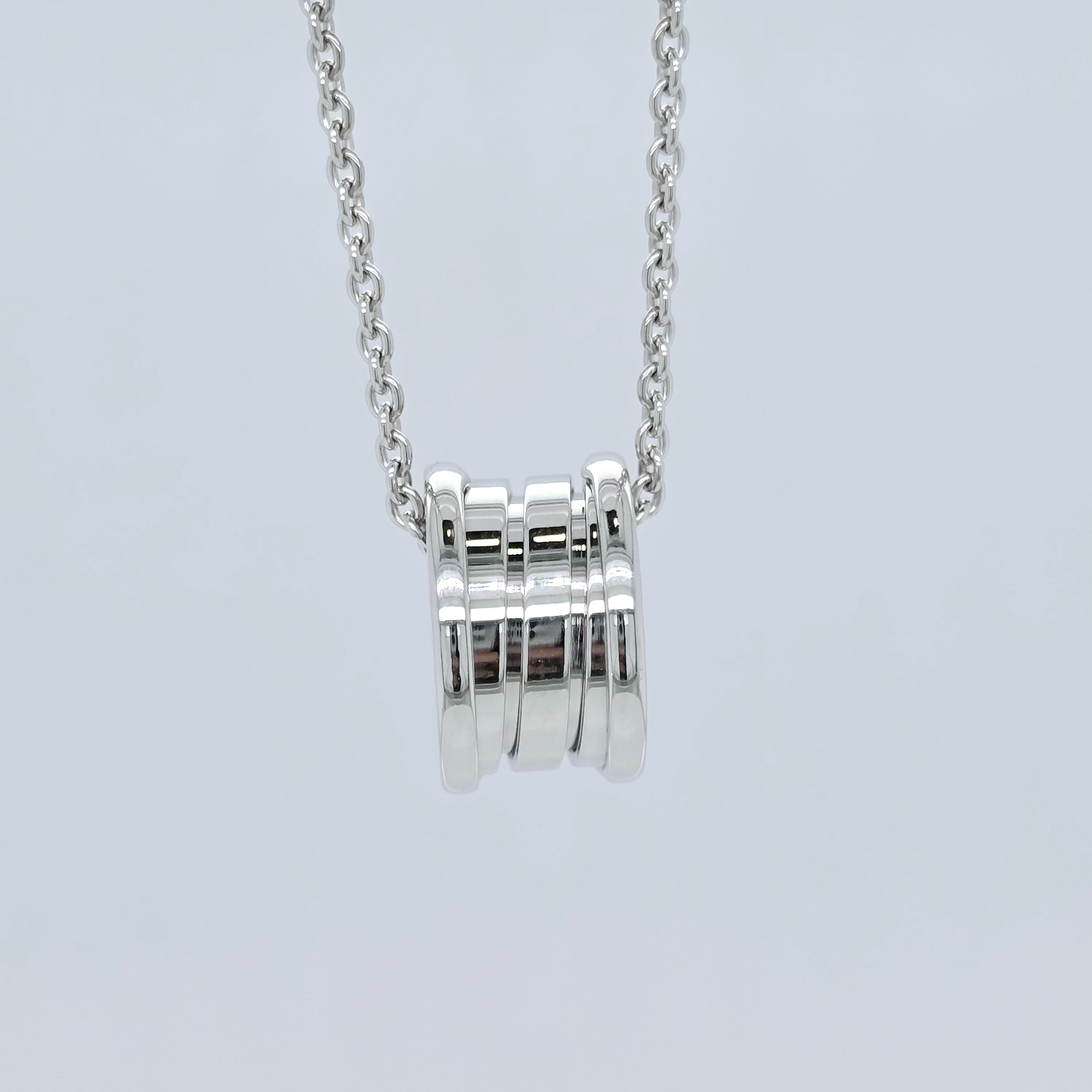 Bvlgari B.zero1 Necklace with Small Pendant, 18k White Gold, 16 Inches Chloe's Jewellers