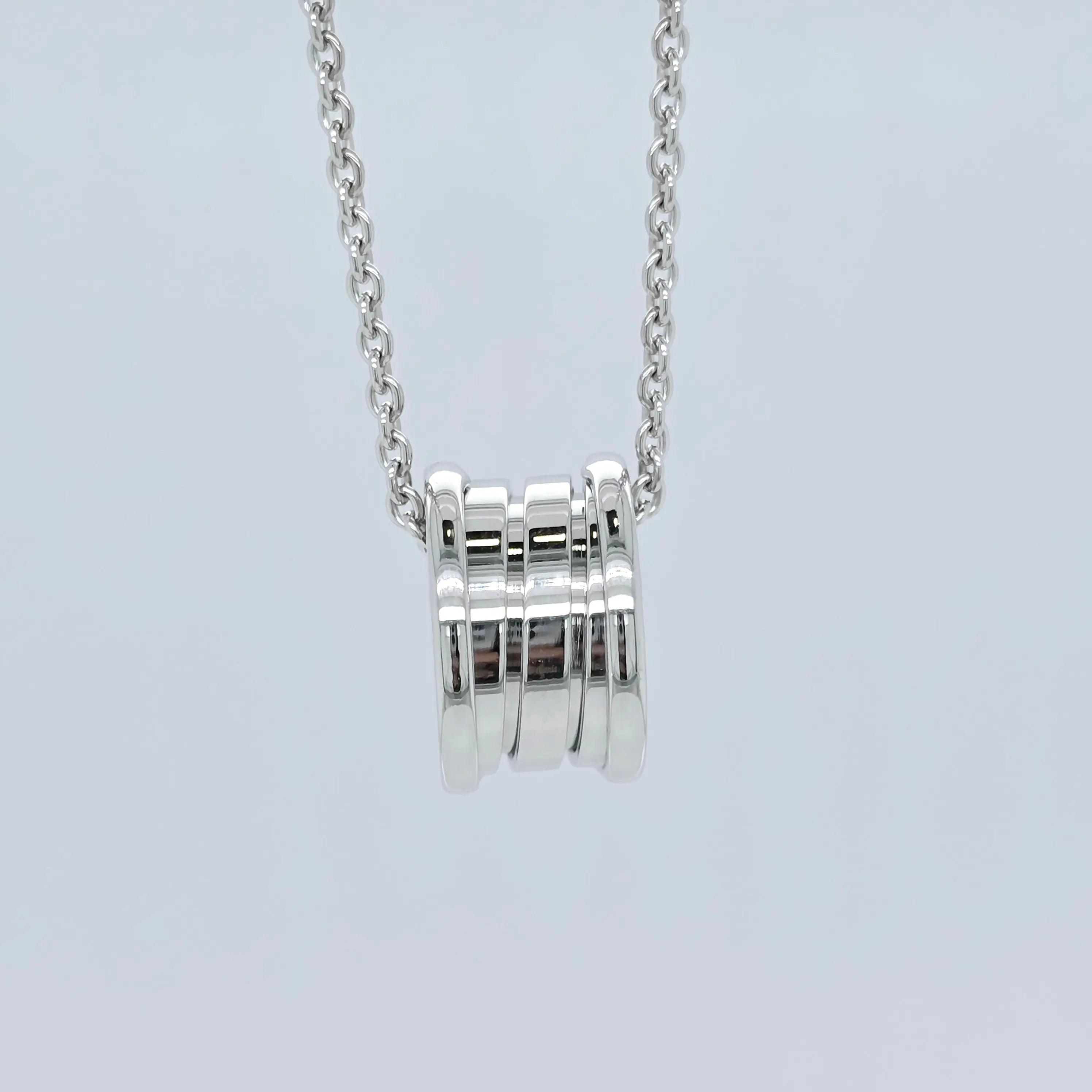 Bvlgari B.zero1 Necklace with Small Pendant, 18k White Gold, 16 Inches Chloe's Jewellers