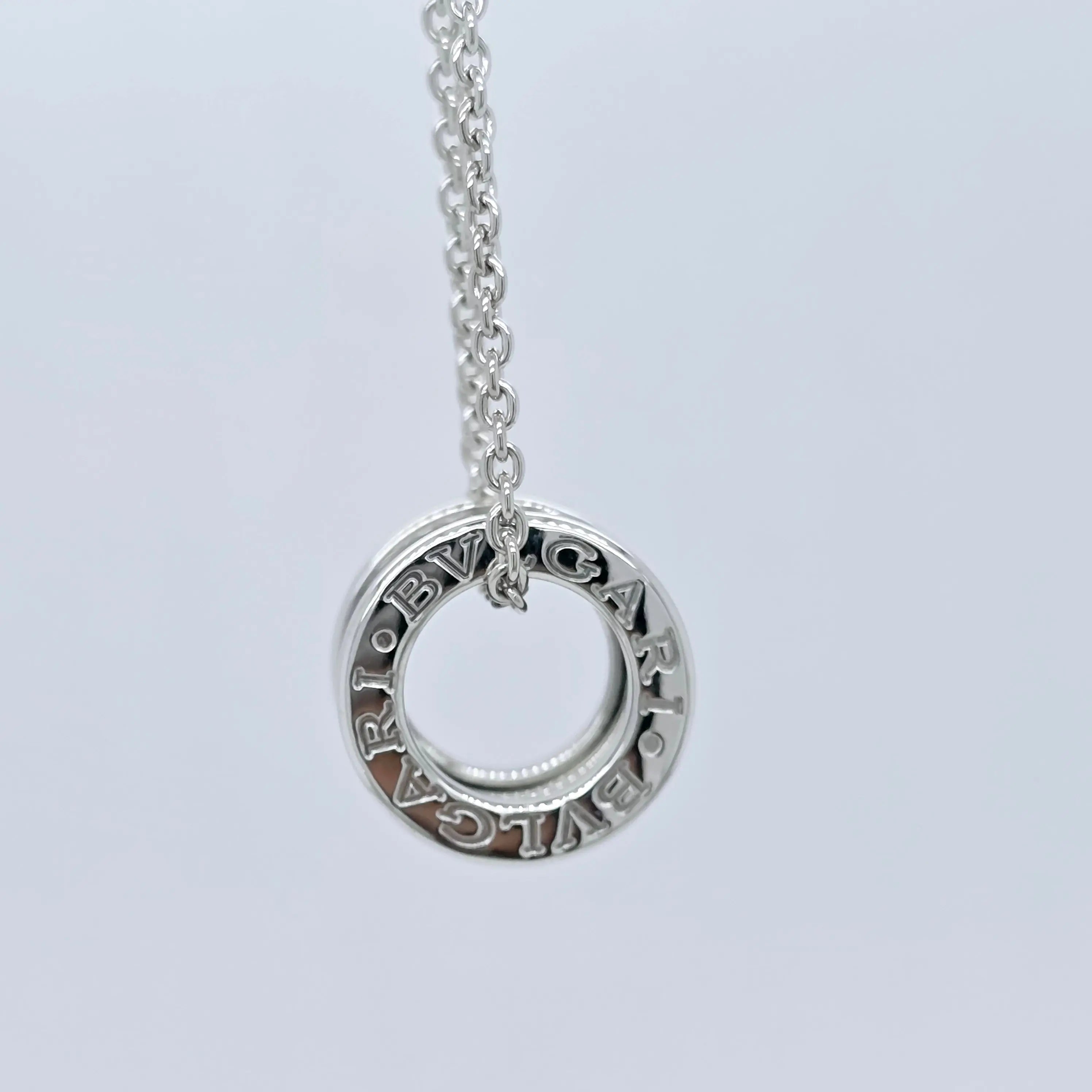 Bvlgari B.zero1 Necklace with Small Pendant, 18k White Gold, 16 Inches Chloe's Jewellers
