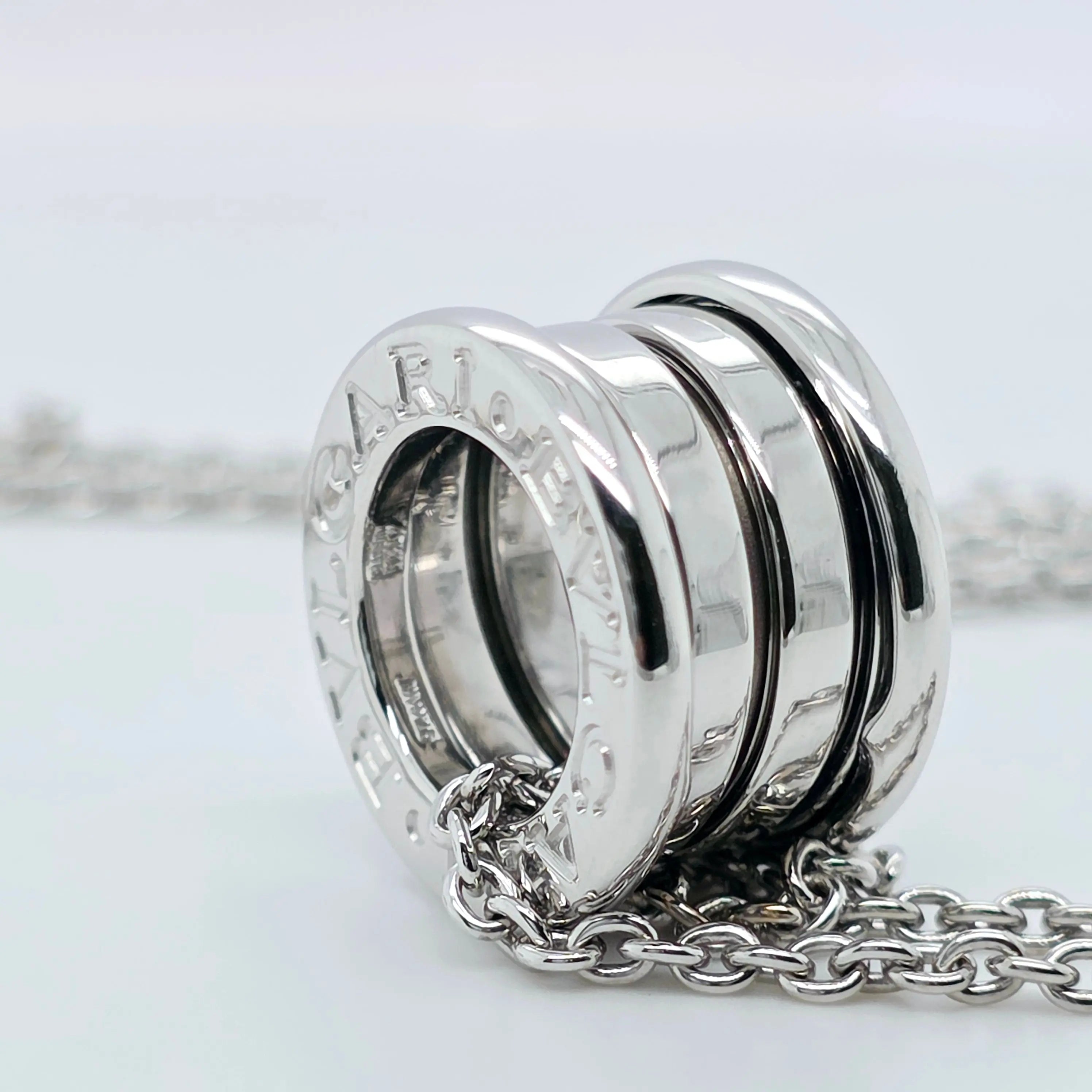 Bvlgari B.zero1 Necklace with Small Pendant, 18k White Gold, 16 Inches Chloe's Jewellers